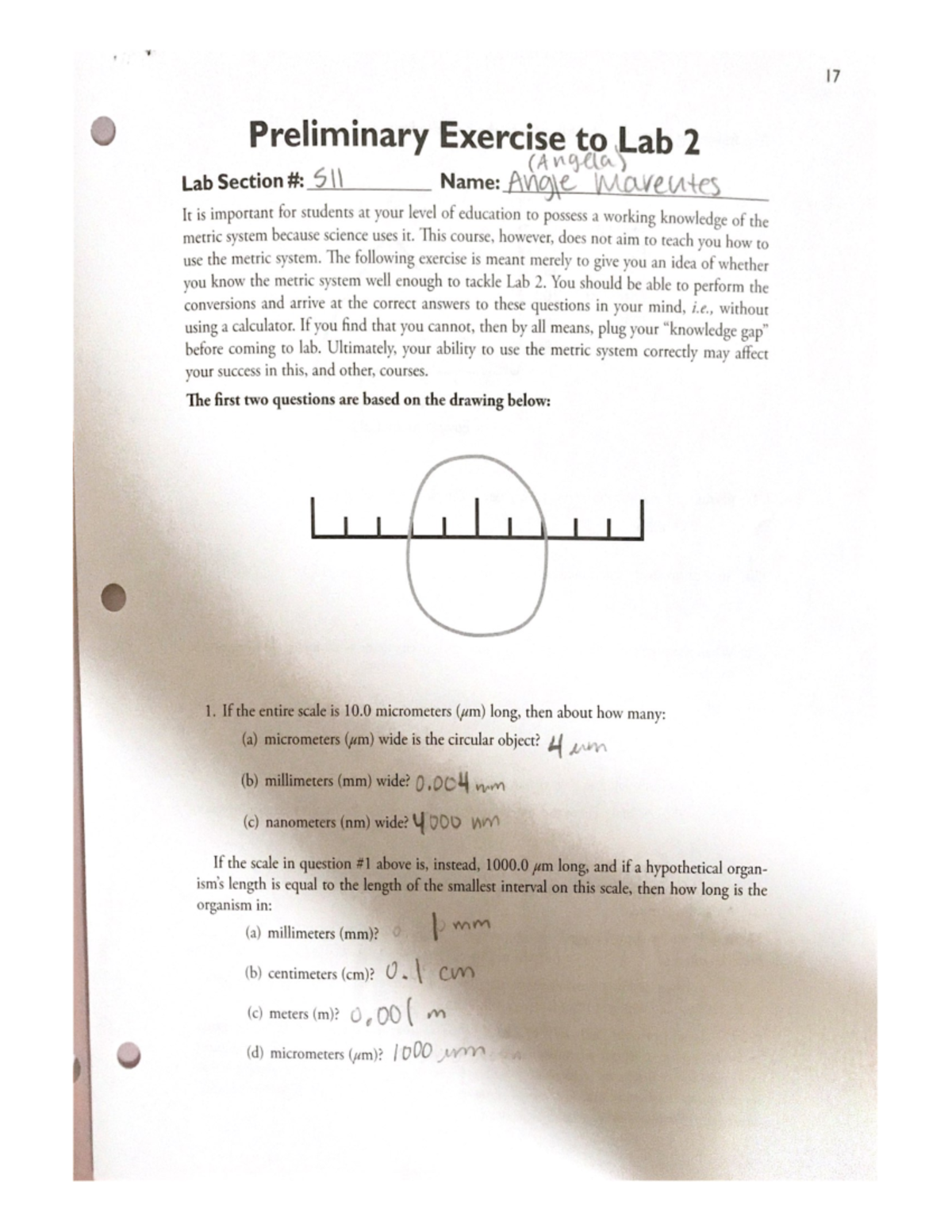 Lab 2 Preliminary Exercise: Metric System Knowledge Check - Studocu