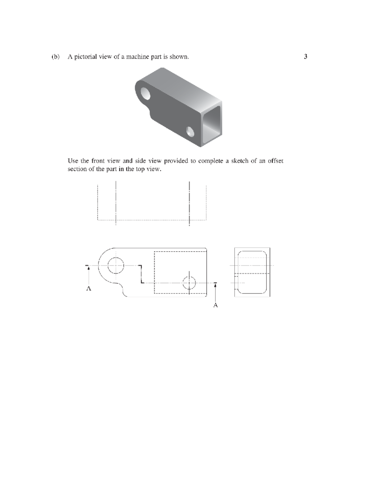 Machine Part Sketching: Offset Section & Orthogonal Views - Studocu