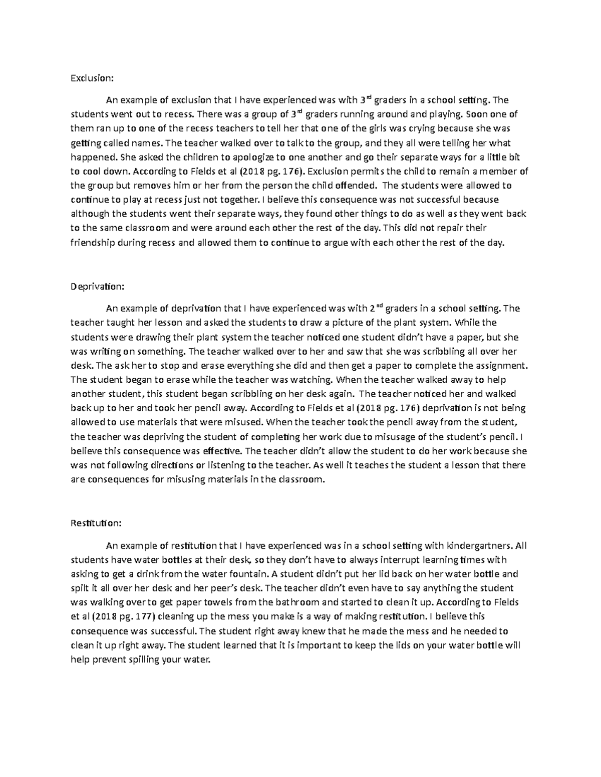 Exclusion, Deprivation, Restituion - Exclusion: An example of exclusion ...