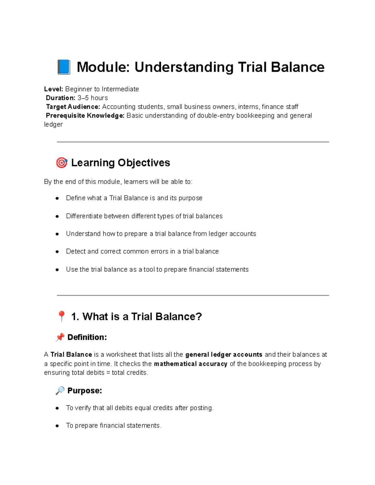 Module: Understanding Trial Balance - Beginner Level for Accounting ...