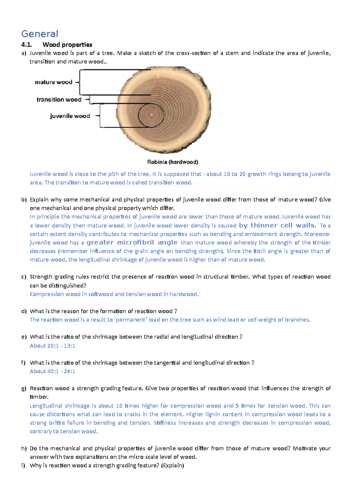 Timber Previous exam questions - General - Timber and Timber Structures ...