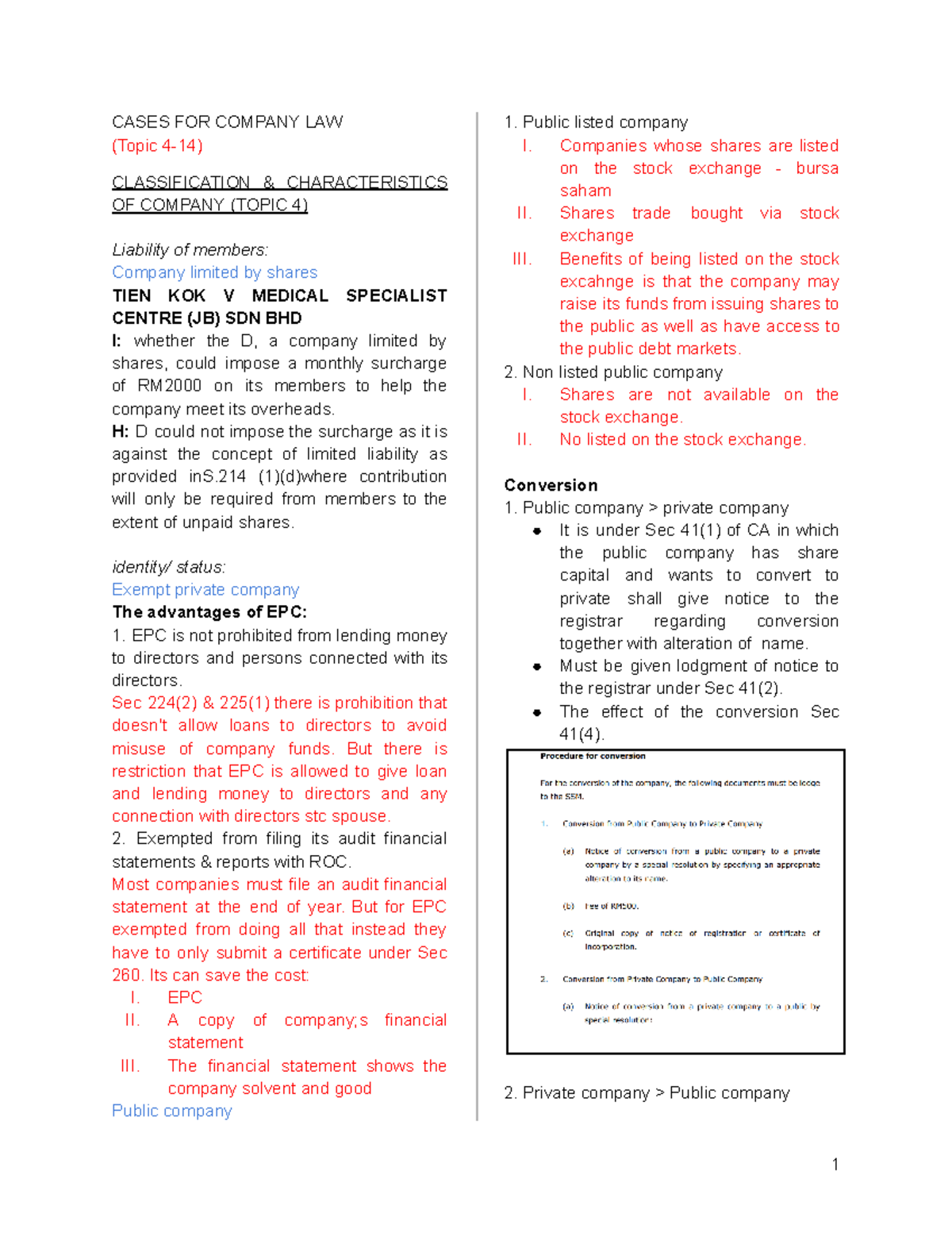 Company Law Case Studies: Key Principles and Judicial Decisions - Studocu