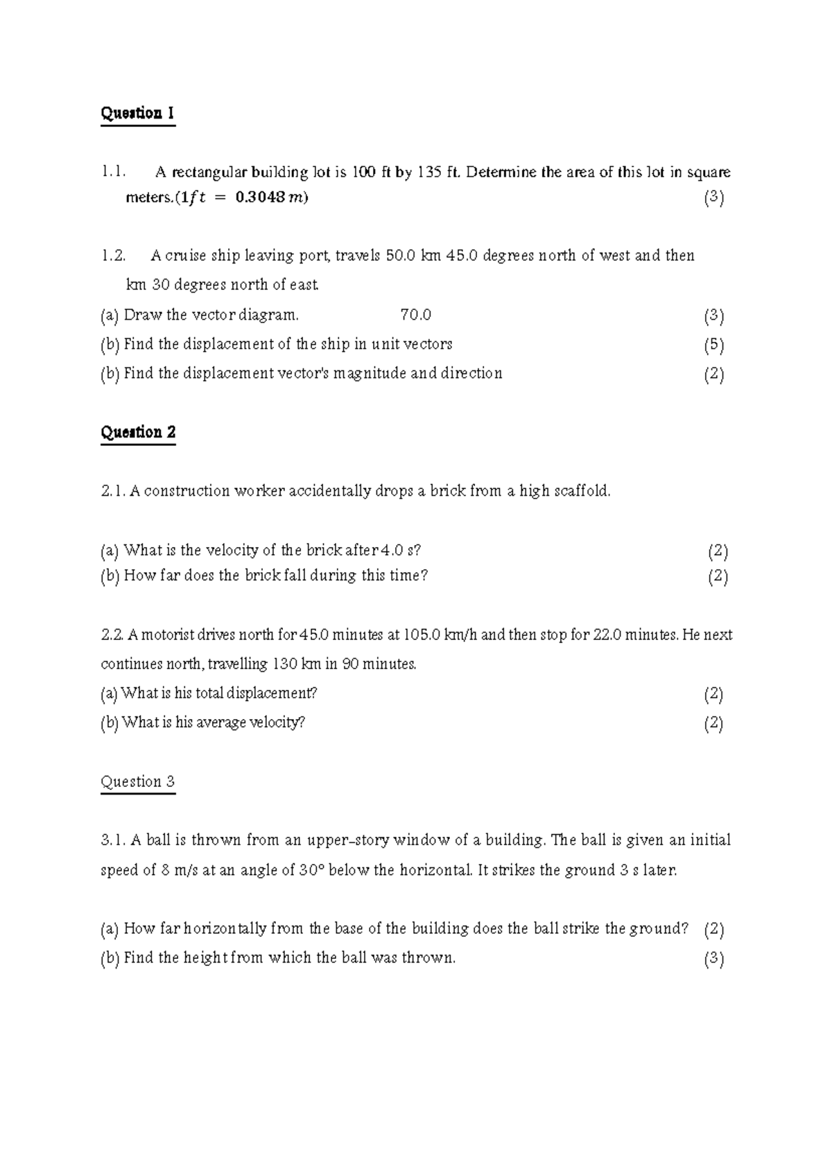 Previous Paper (1) - Tutorial: Physics Problem Solving Guide - Studocu