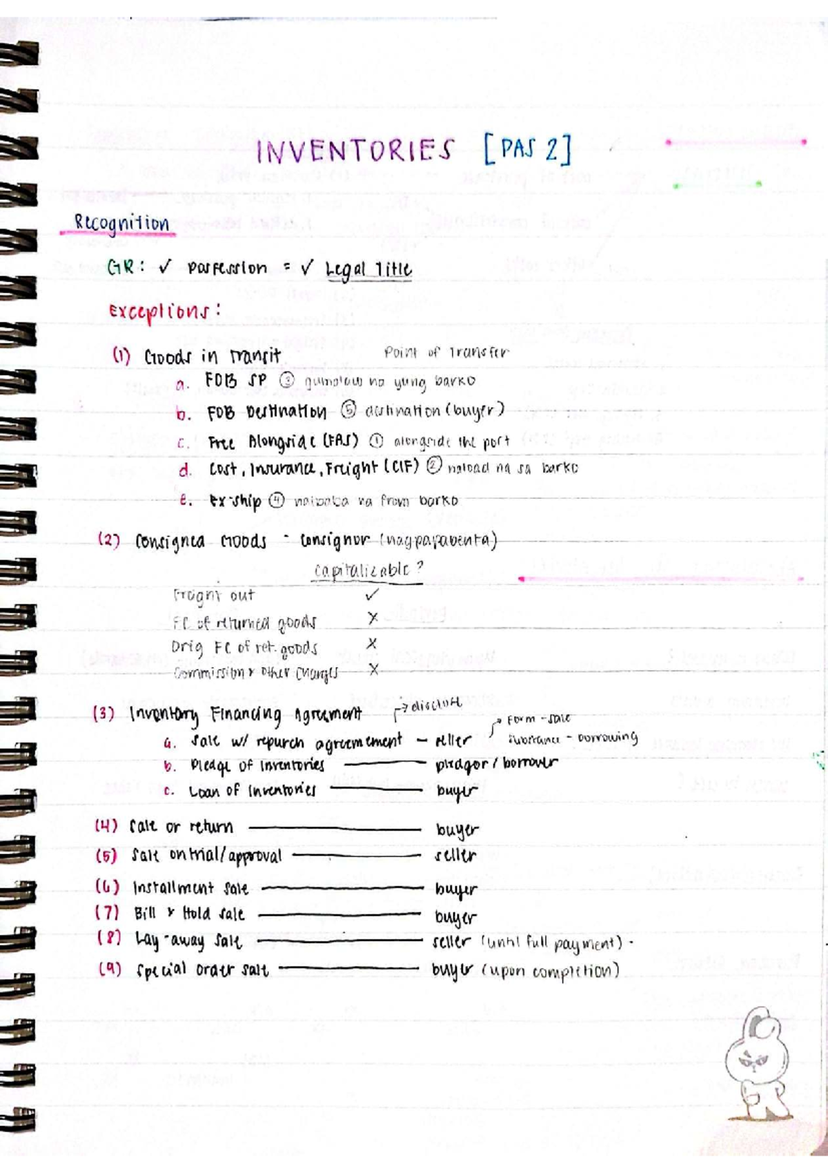 FAR Inventory Recognition and Measurement Notes - Studocu