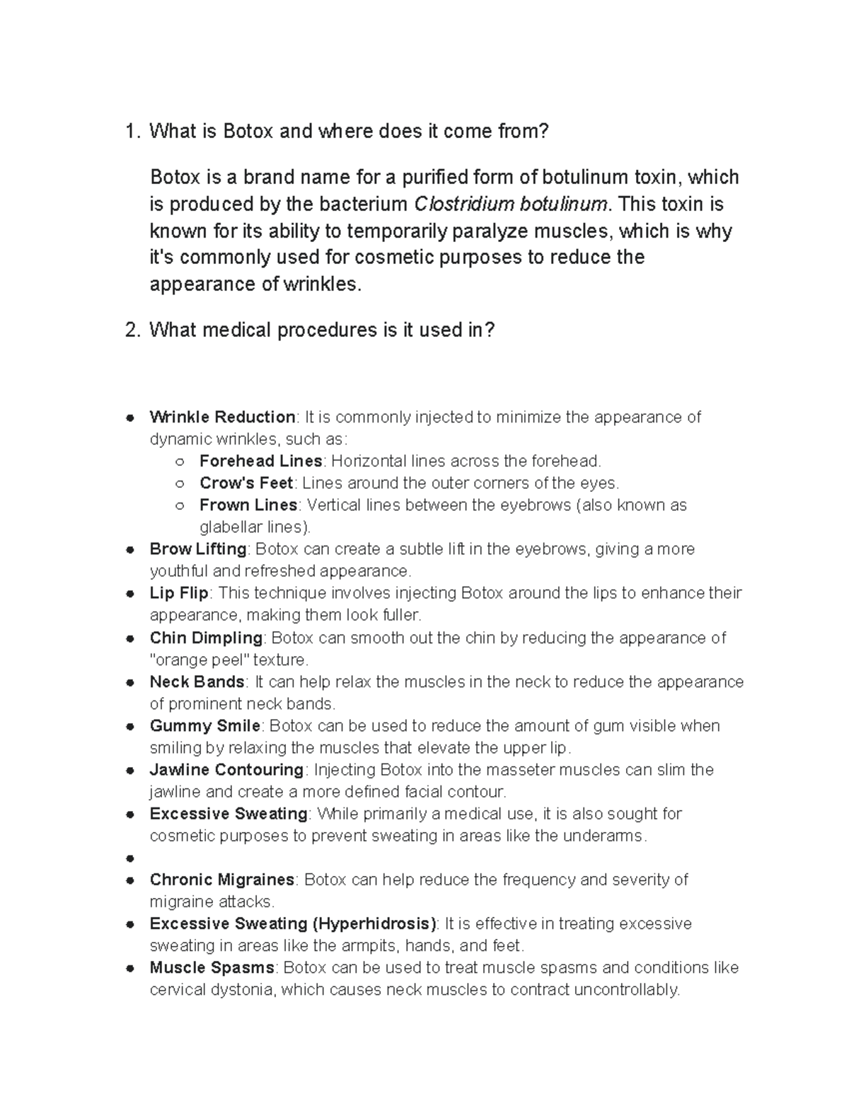 Physiology Case Study 1: Understanding Botox and Its Mechanisms - Studocu