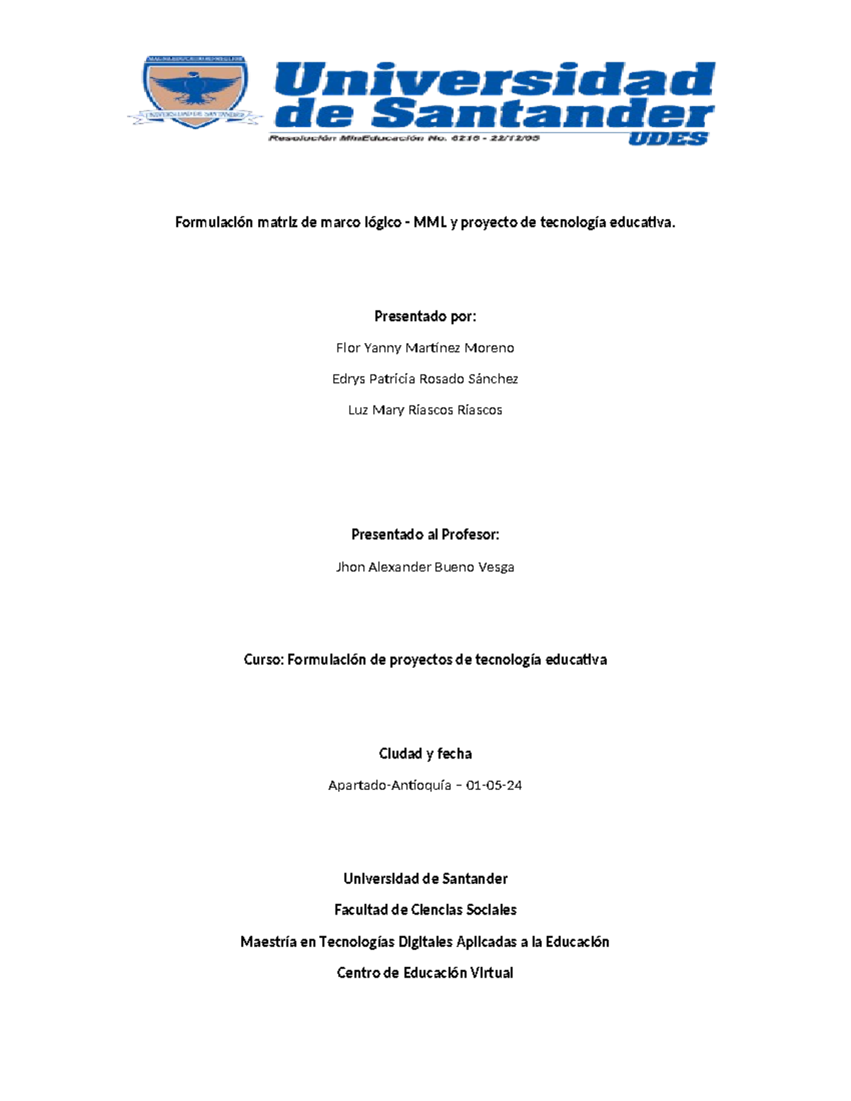 Entregable 1: Estructura de un Proyecto con Marco Lógico - Tecnología Educativa - Document Preview