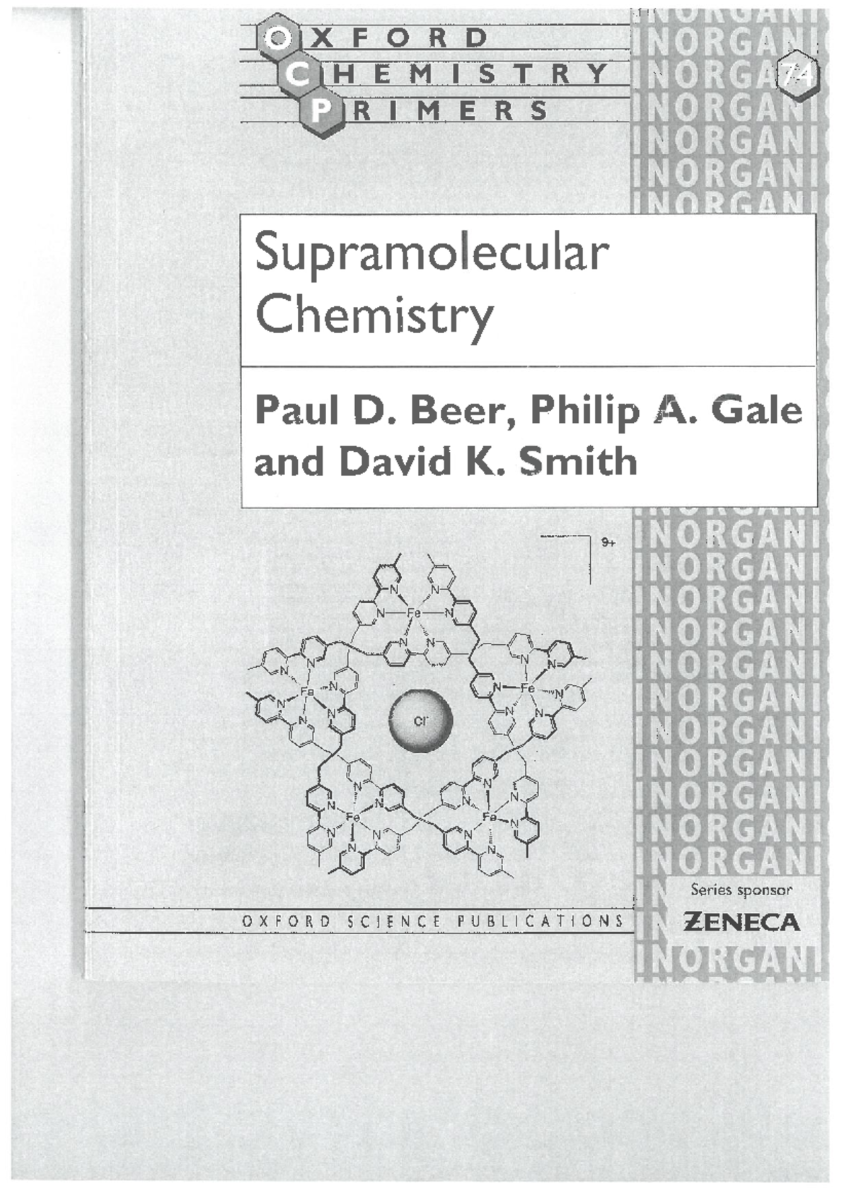 Supramolecular Chemistry: Key Concepts by Beer, Gale, and Smith ...