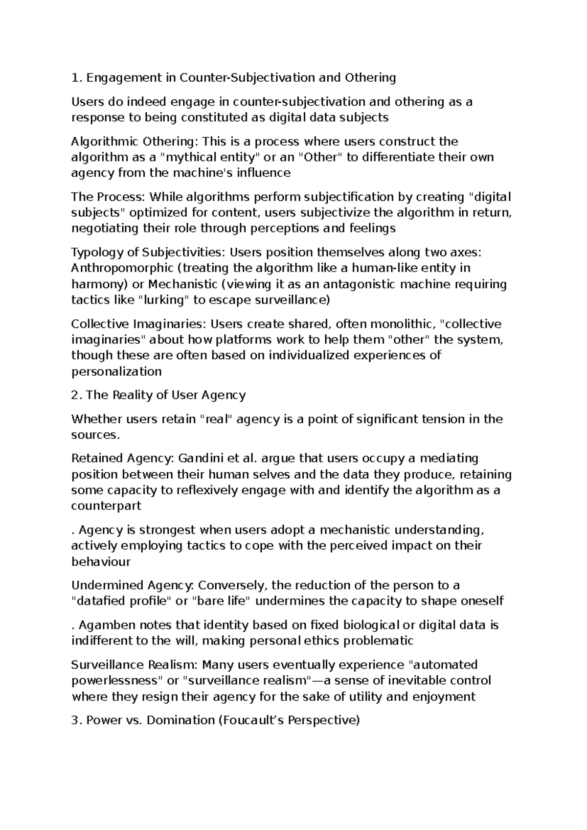 ENG 101: Exam Notes on User Engagement & Algorithmic Othering - Studocu