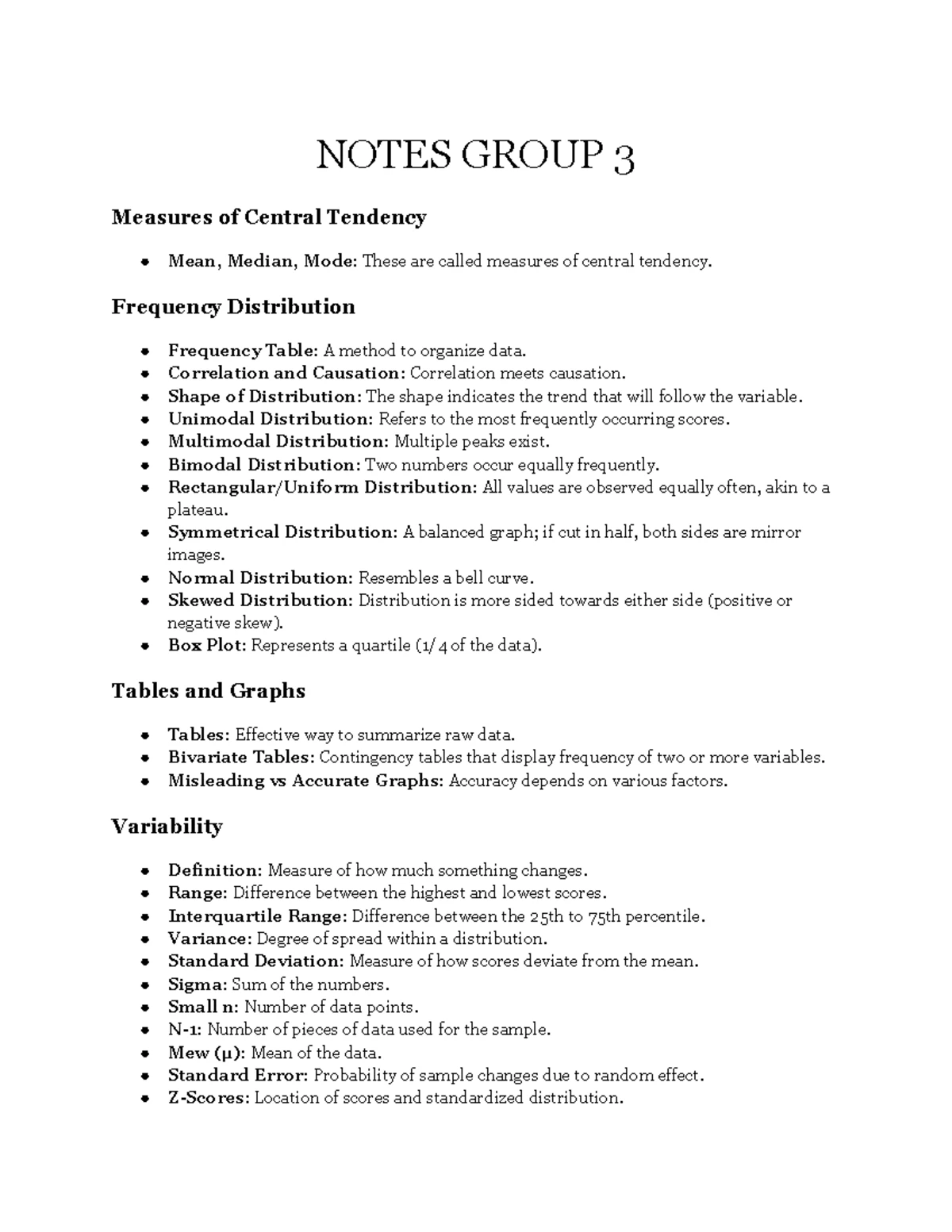 Notes Group 2 - Week 1 Notes Theory and Research Type of Research ...