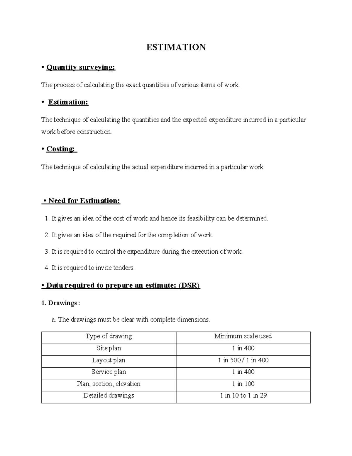 Estimation Techniques and Costing Methods in Construction Projects ...