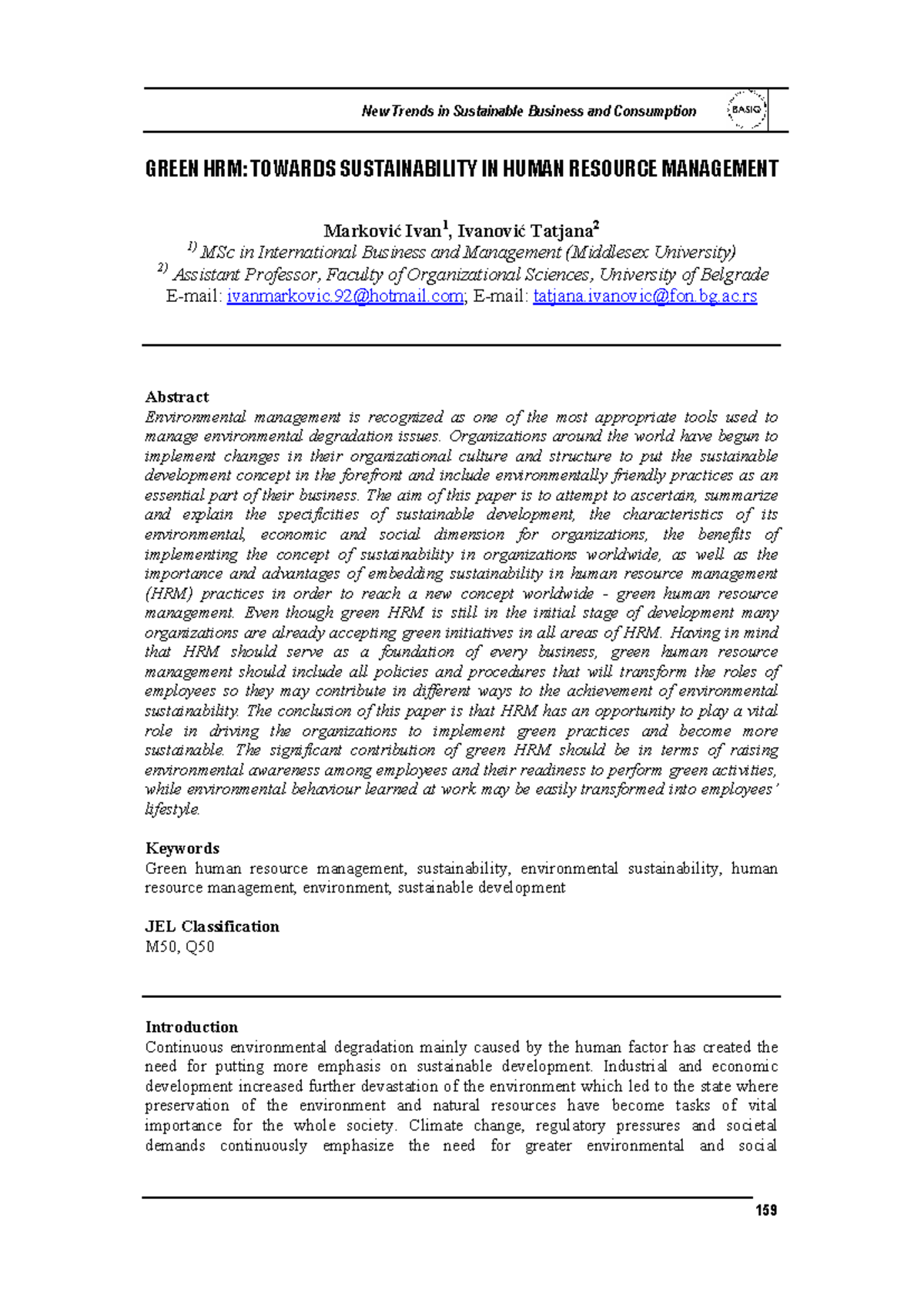 Green HRM: Advancing Sustainability in Human Resource Management - Studocu