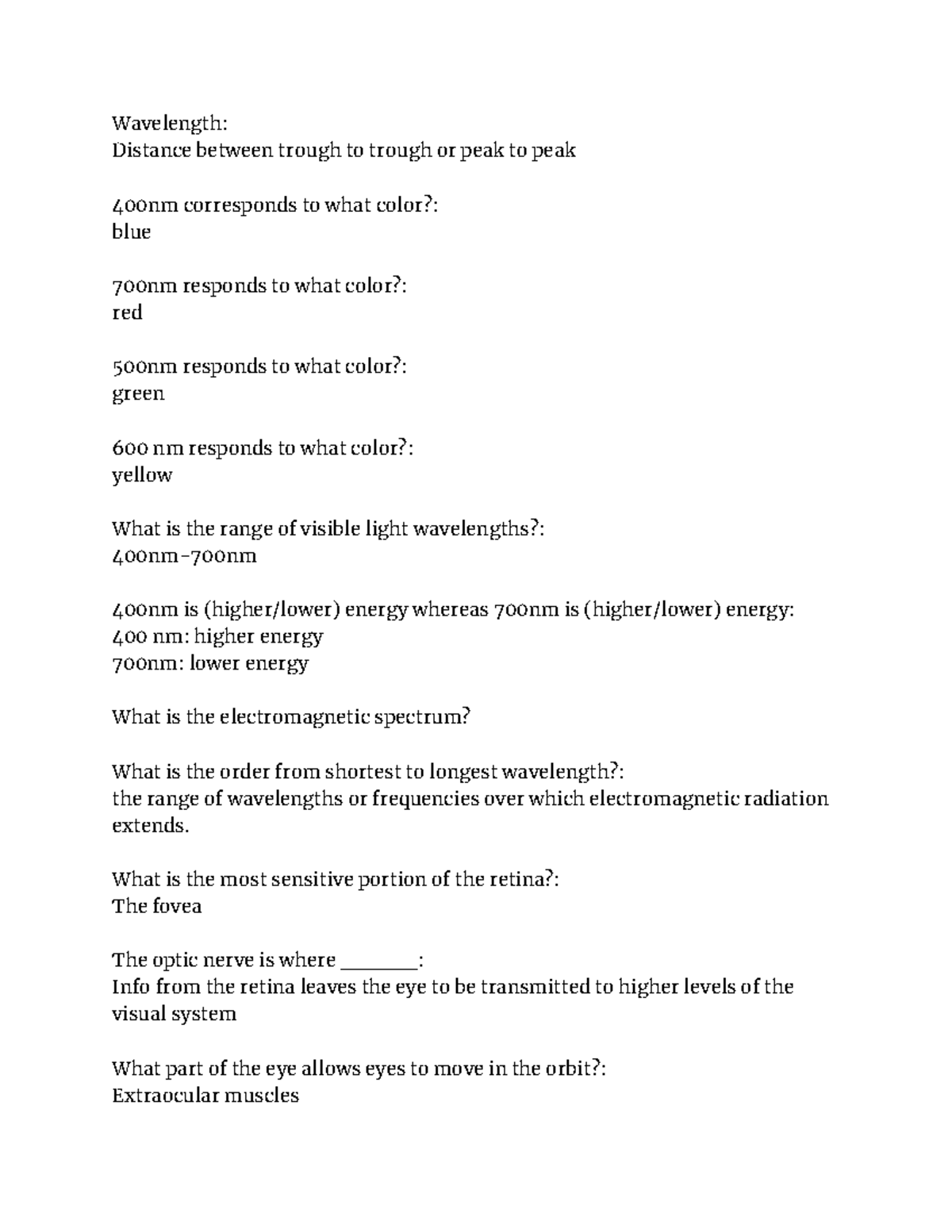 Psych 454 Exam 2 - Visual and Auditory System Lecture Notes - Studocu