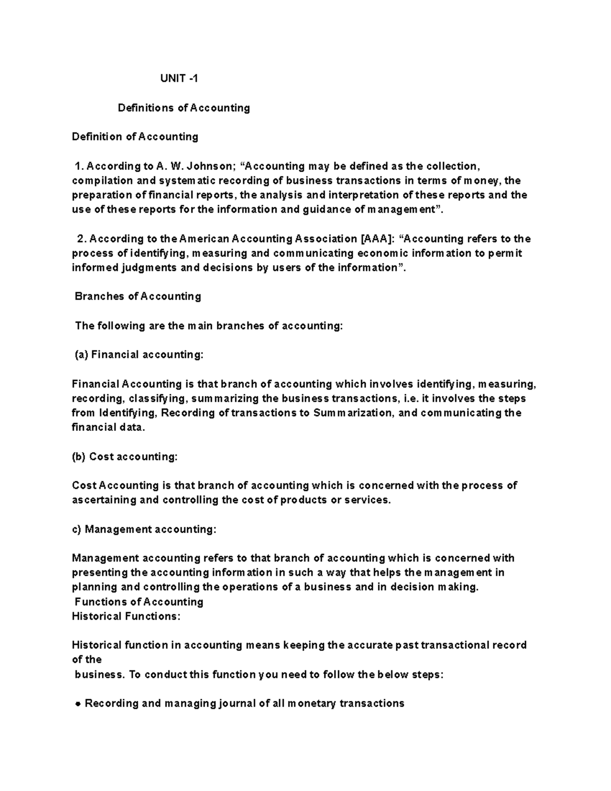 Definition of accounting - UNIT - Definitions of Accounting Definition ...
