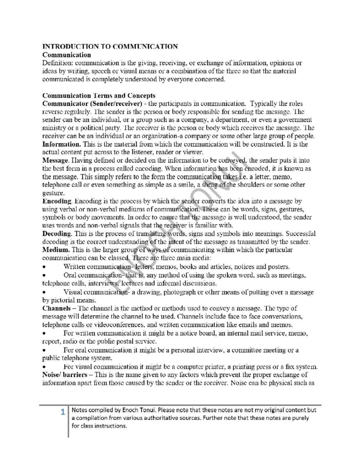 Communication Skills: Module 1 Overview and Key Concepts - Studocu