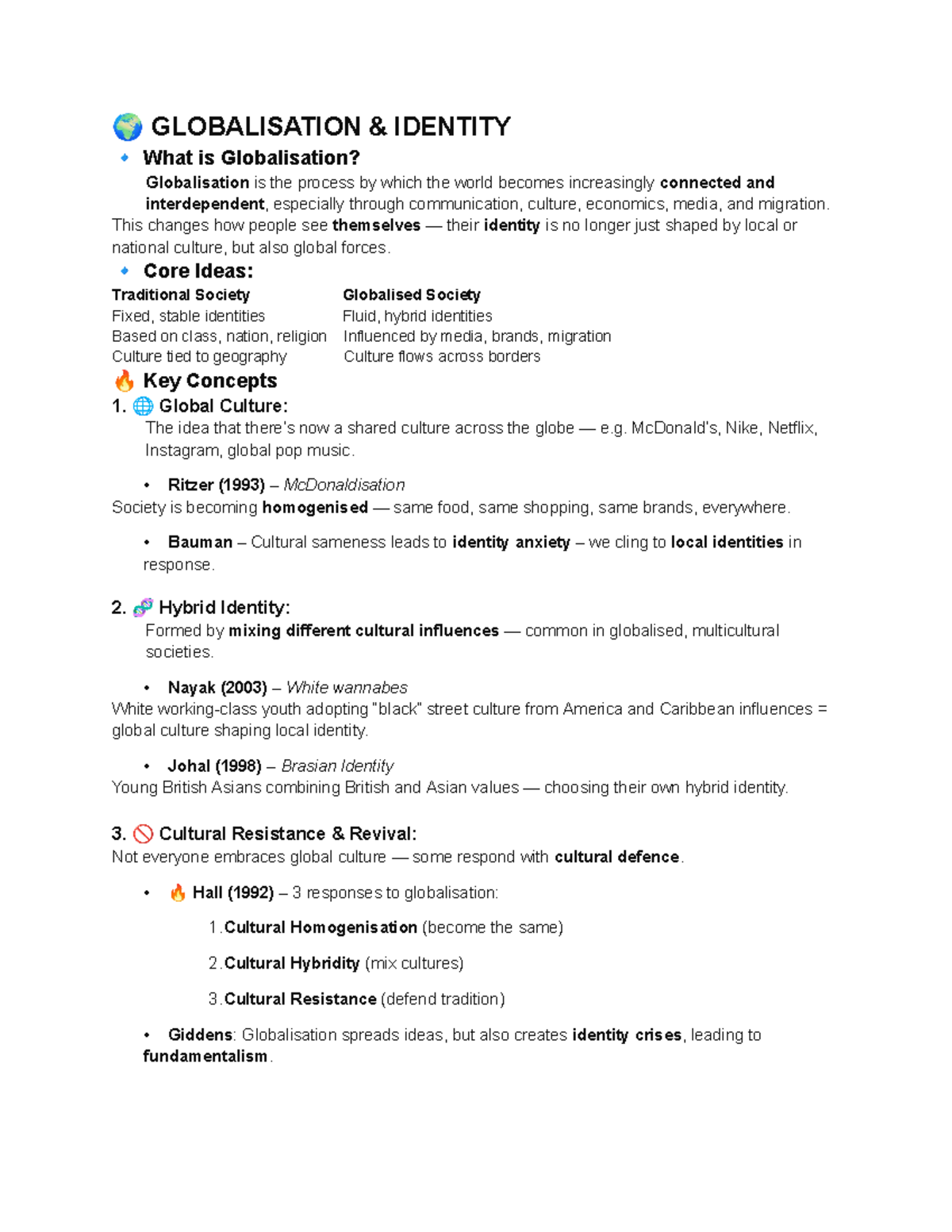 Globalisation and identity: Understanding cultural connections and ...
