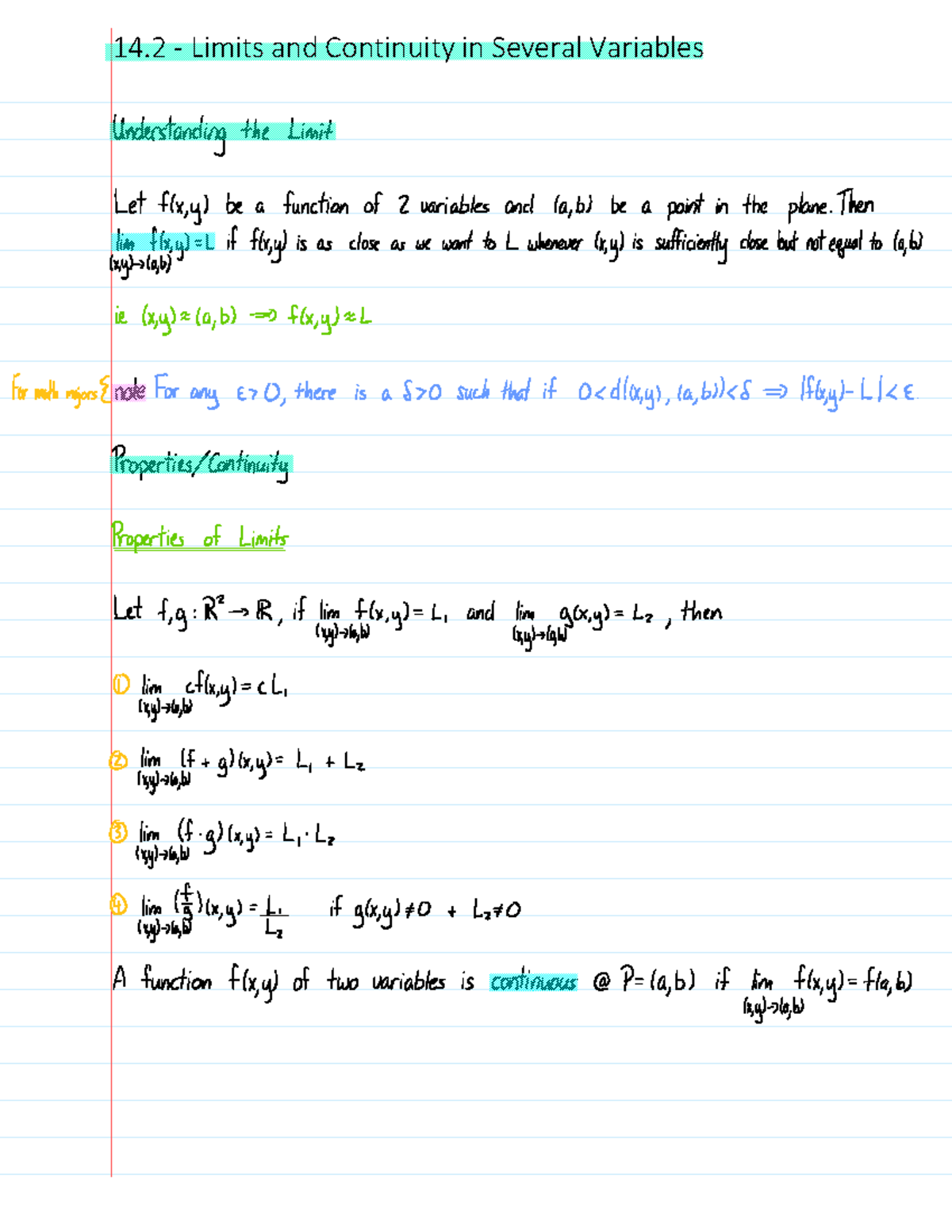 Math 101: Understanding Limits and Continuity in Functions of Two ...