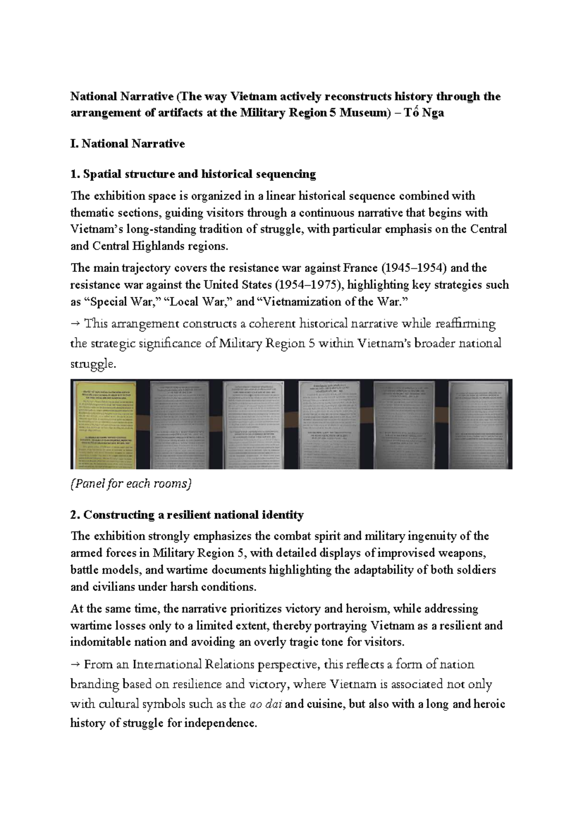 National Narrative: Insights from the Military Region 5 Museum Field ...