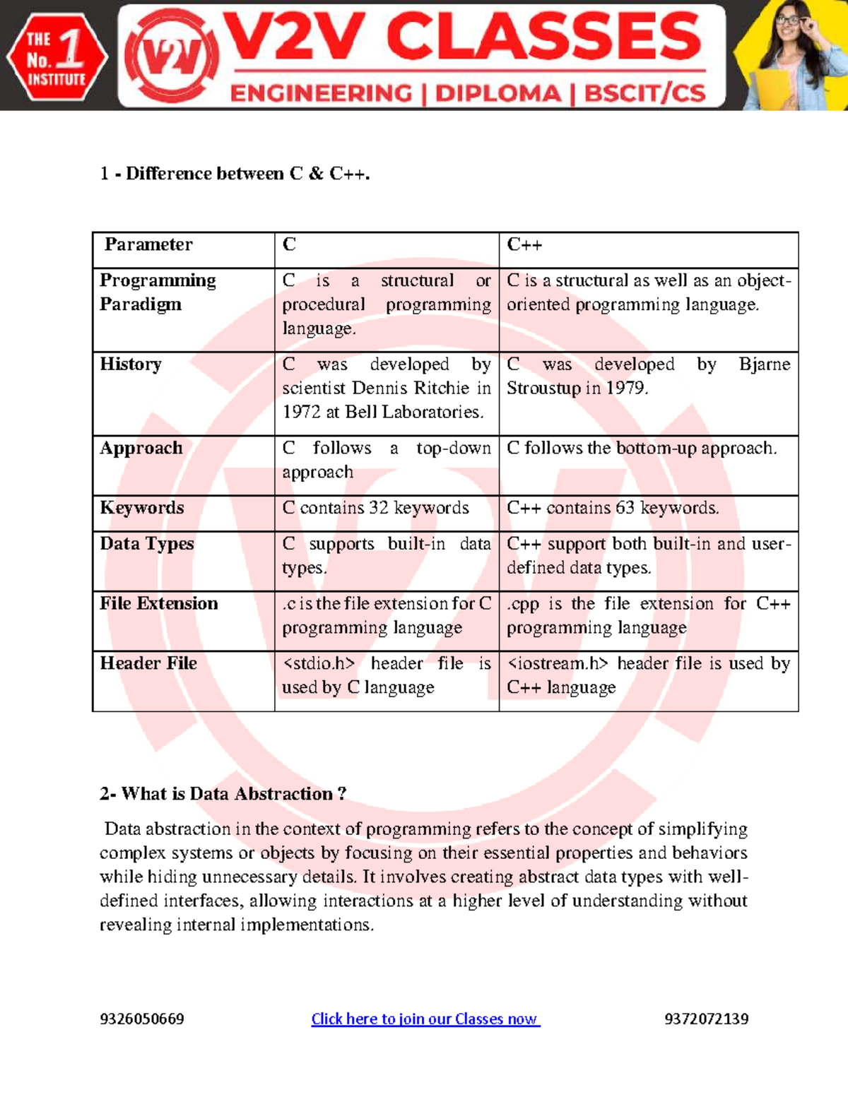 OOPS Super 25 Notes by Akshay Sir - C & C++ Topics Overview - Studocu