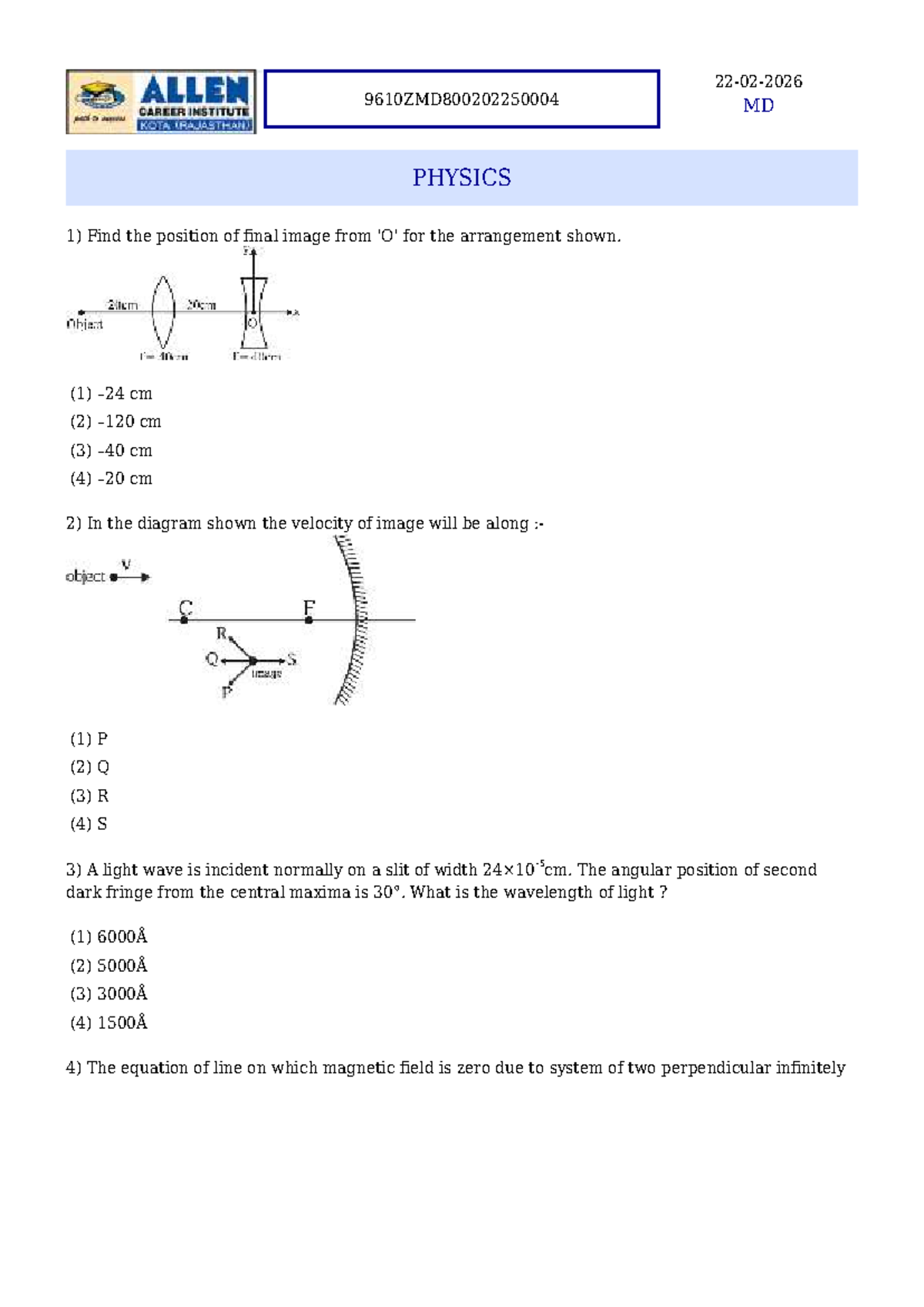 MD PHYSICS Final Exam Solutions and Key Concepts - Studocu