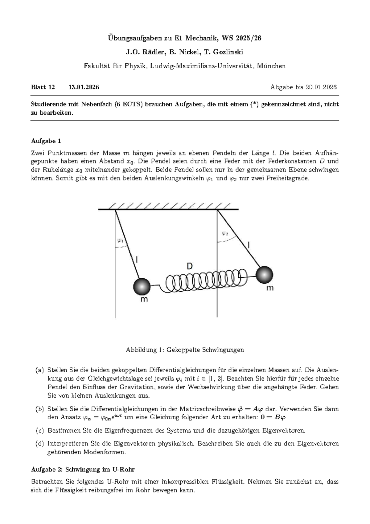 mechanik-ws-e1-gekoppelte-schwingungen-und-co2-moden-blatt-12-studocu