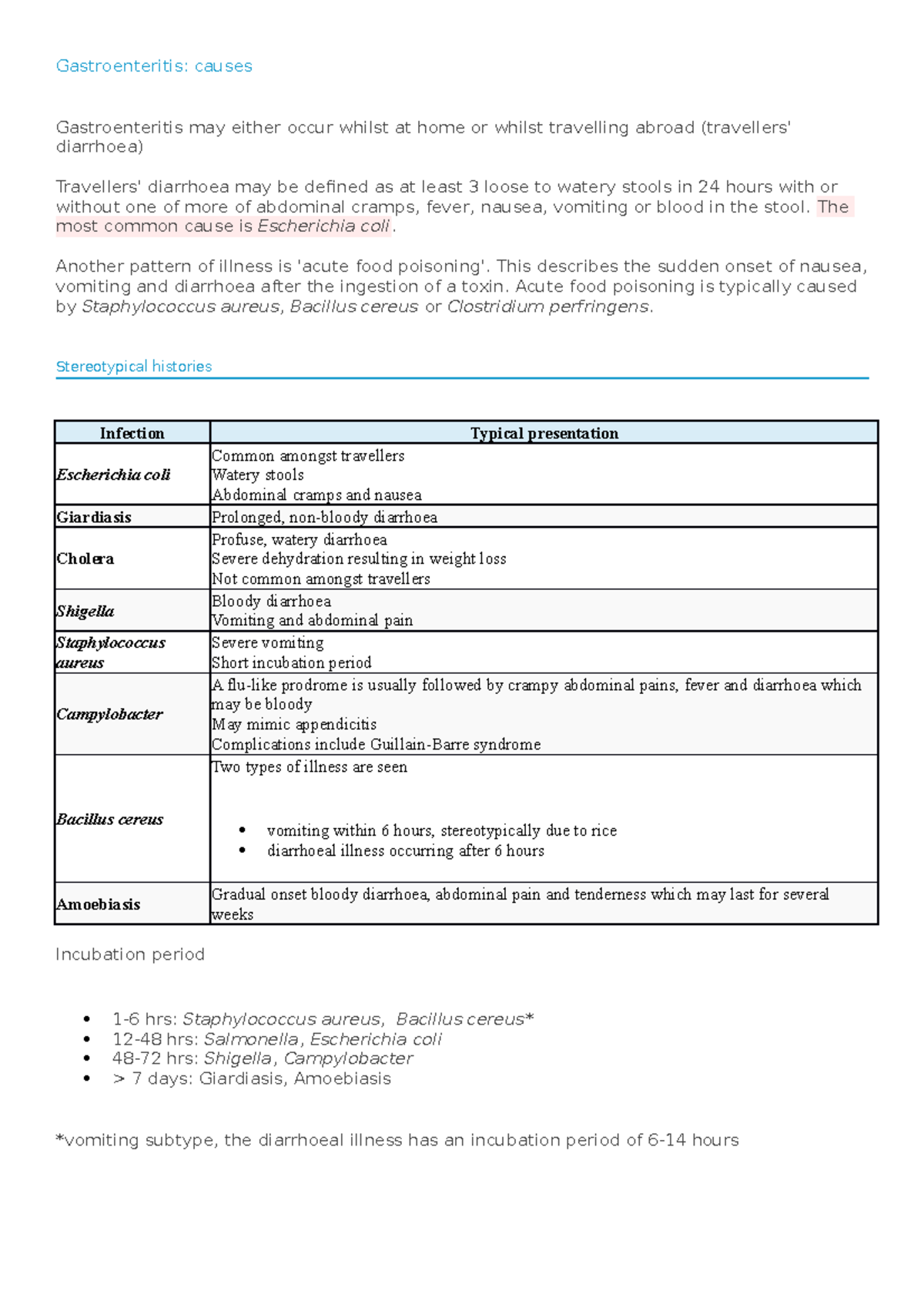 Gastroenteritis Causes: Understanding Key Infection Patterns - Studocu