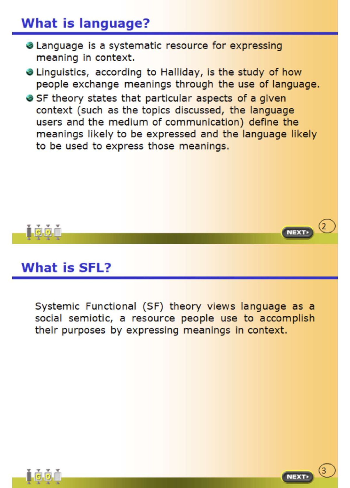 Introduction to Systemic Functional Linguistics - Studocu
