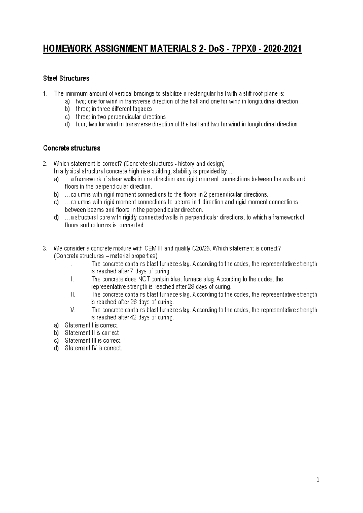 DoS Homework Assignment Materials 2 - Structural Engineering 2020-21 ...