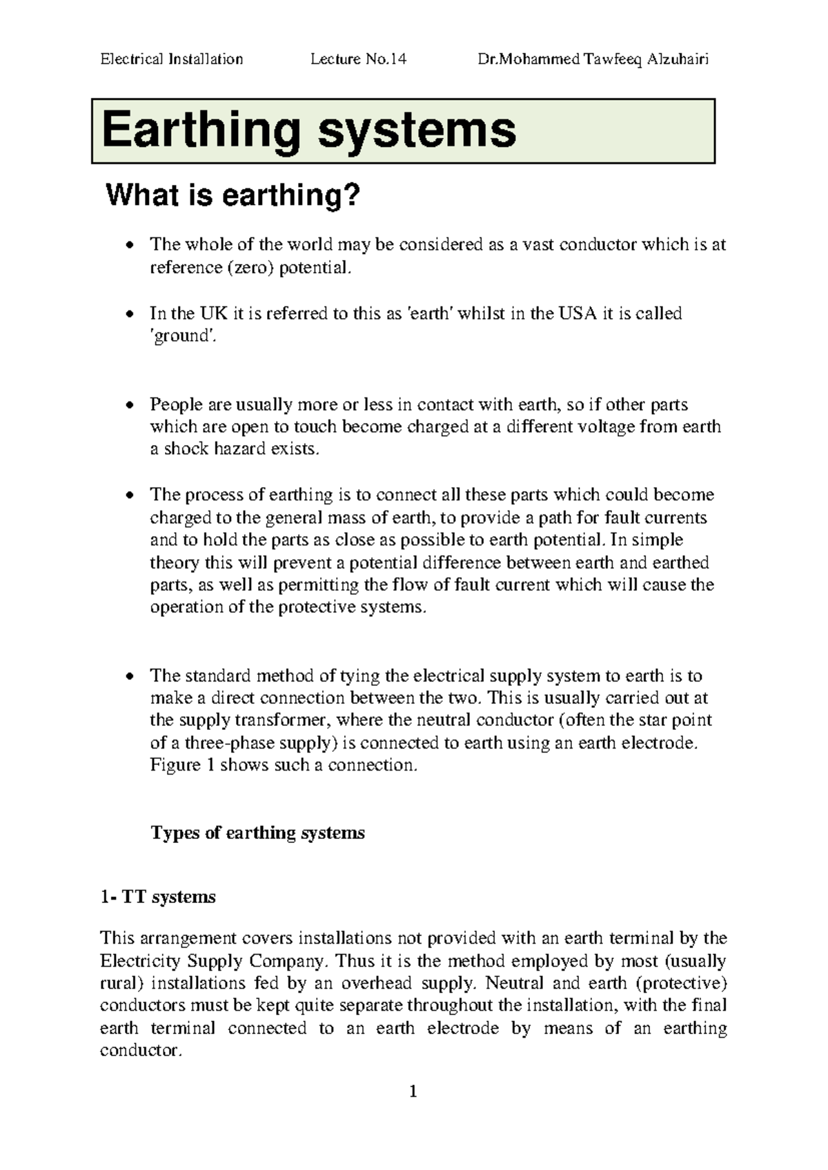 Different types of Earthing Systems - Earthing systems What is earthing ...