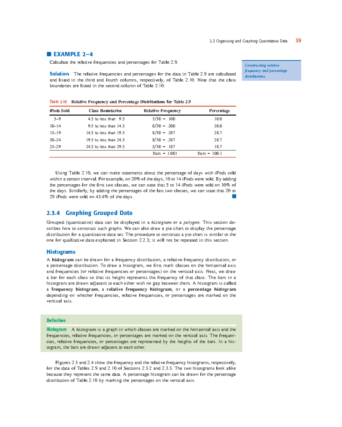 Introductory Statistics 7th Ed – Chapter 2.3: Organizing & Graphing ...