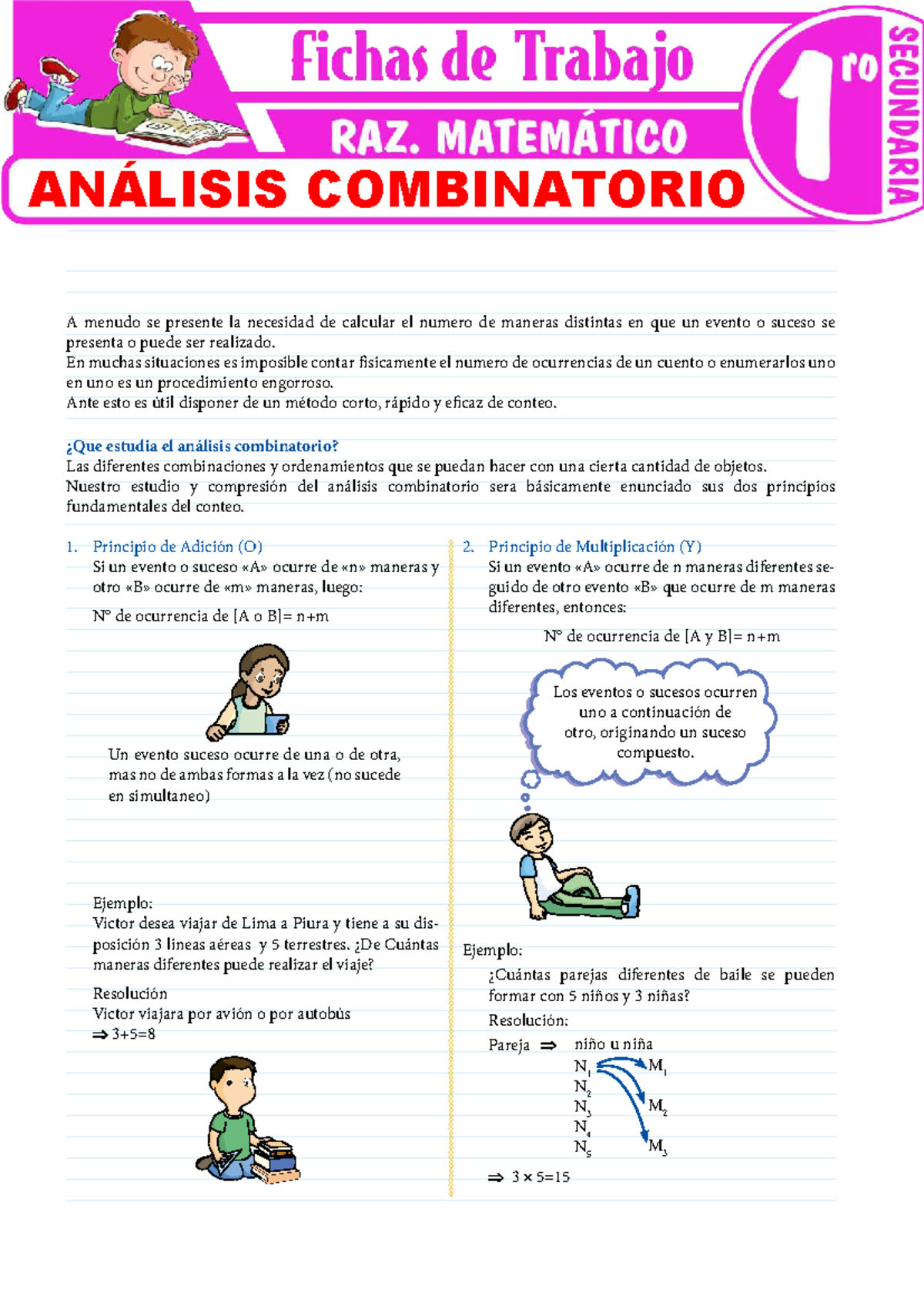 Analisis combinatorio para Primer Grado de Secundaria - A menudo se ...