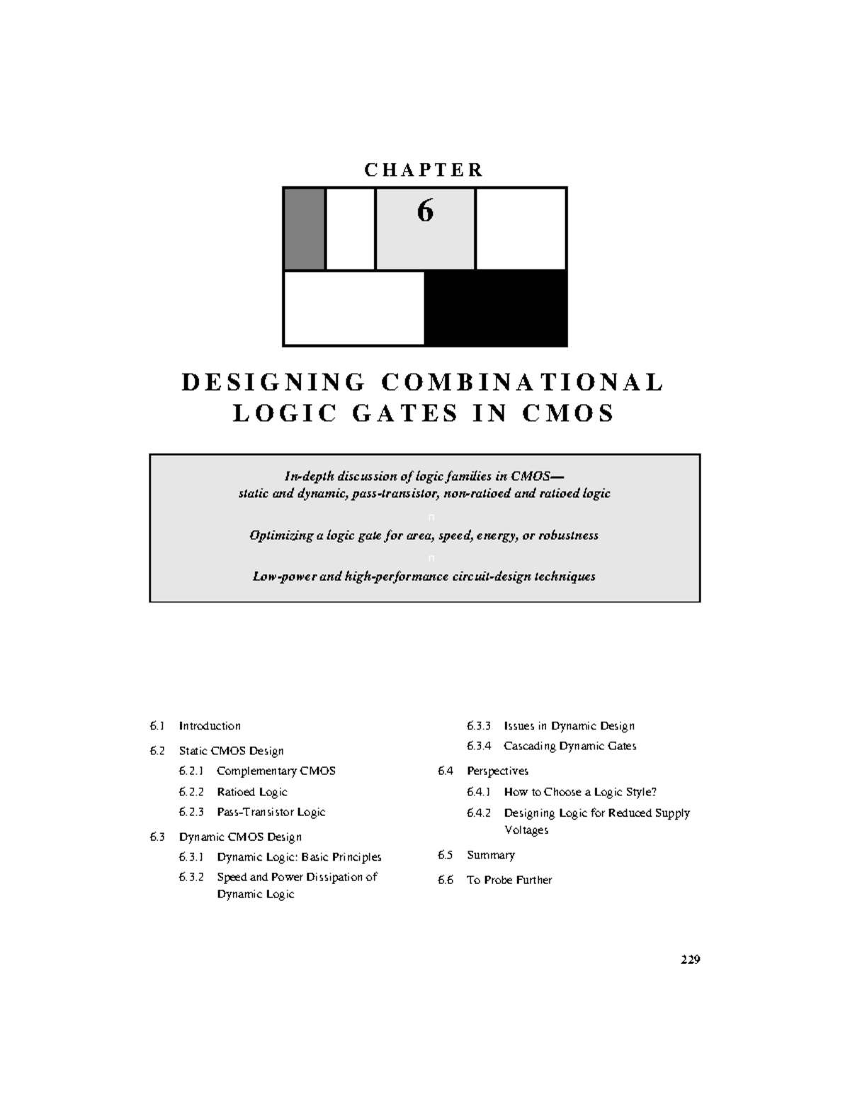 CHAPTER 6: DESIGNING COMBINATIONAL LOGIC GATES IN CMOS - Key Concepts ...
