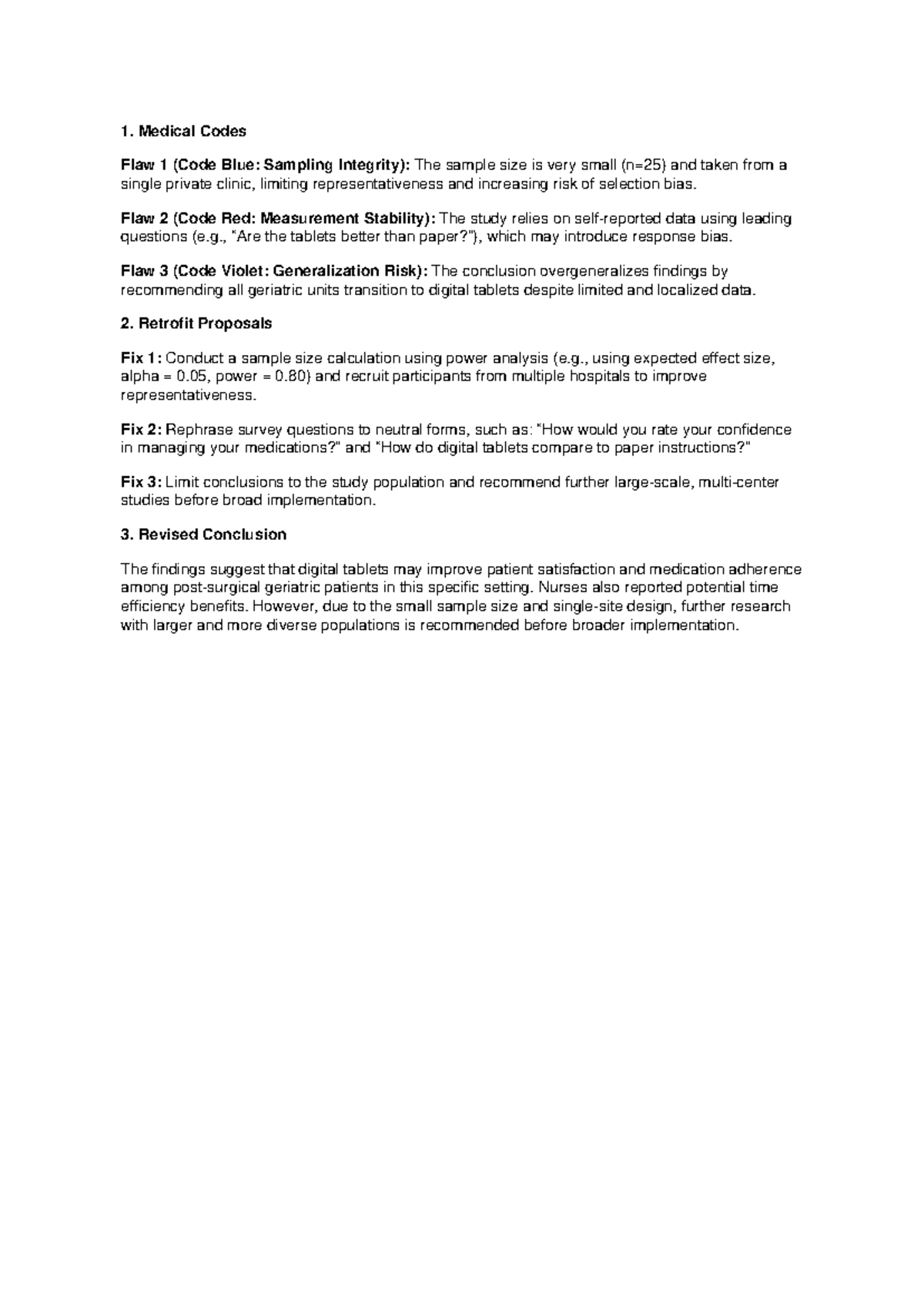 Medical Codes Assignment: Analyzing Study Flaws and Proposals - Studocu