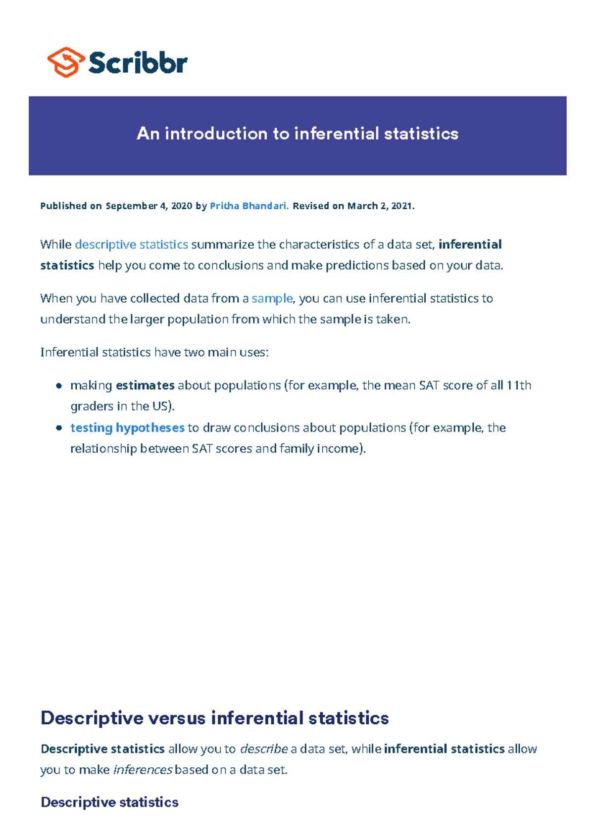**Intro to Inferential Statistics: Key Concepts & Examples ...