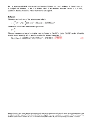 Sample Final Exam - Strength of Materials I - Karabuk - Studocu