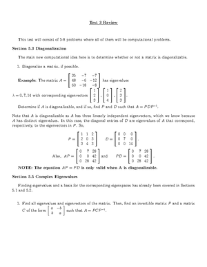 Intro to Linear Algebra Test 1 (Chapter 1) Topics - Intro to Linear ...