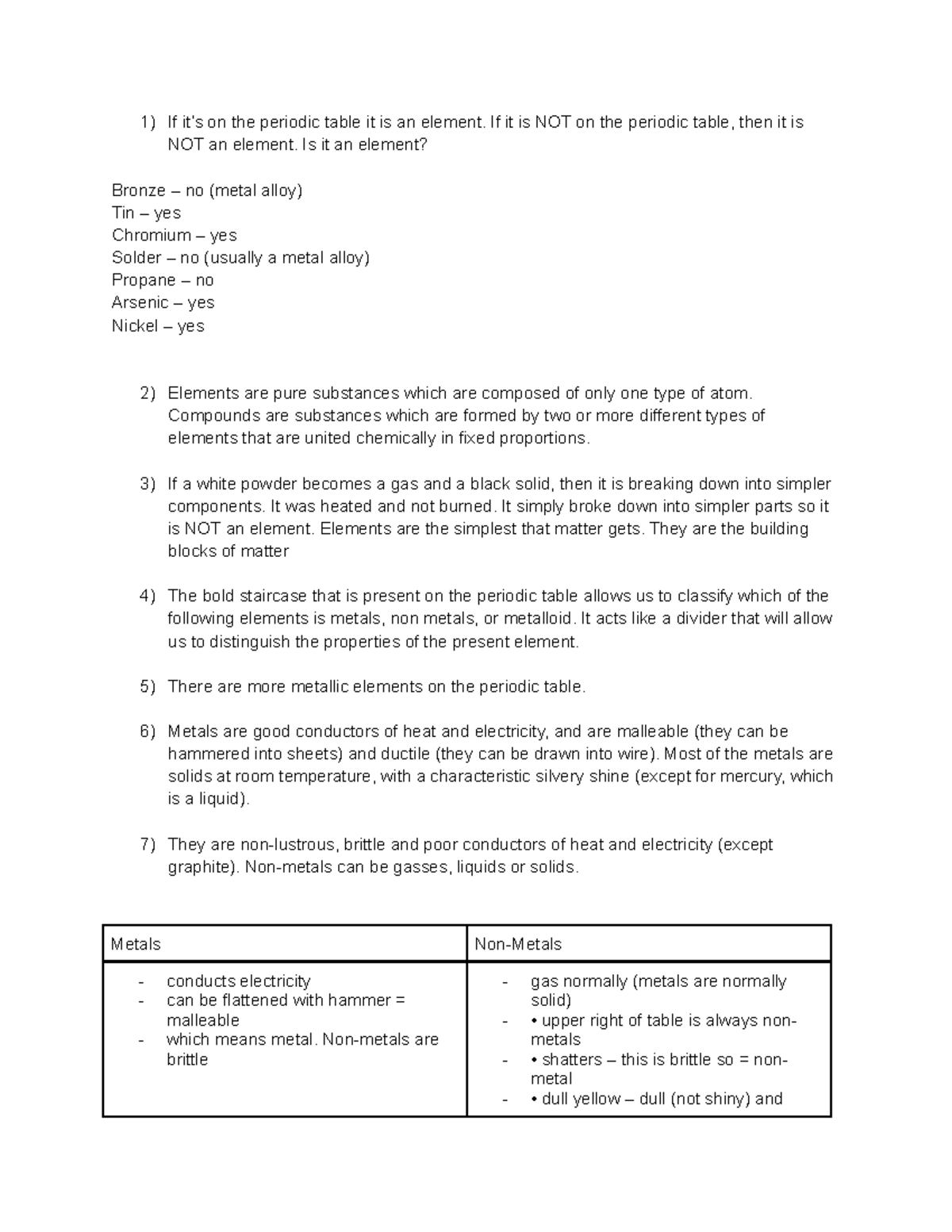 Science Homework: Understanding Elements and Their Properties - Studocu