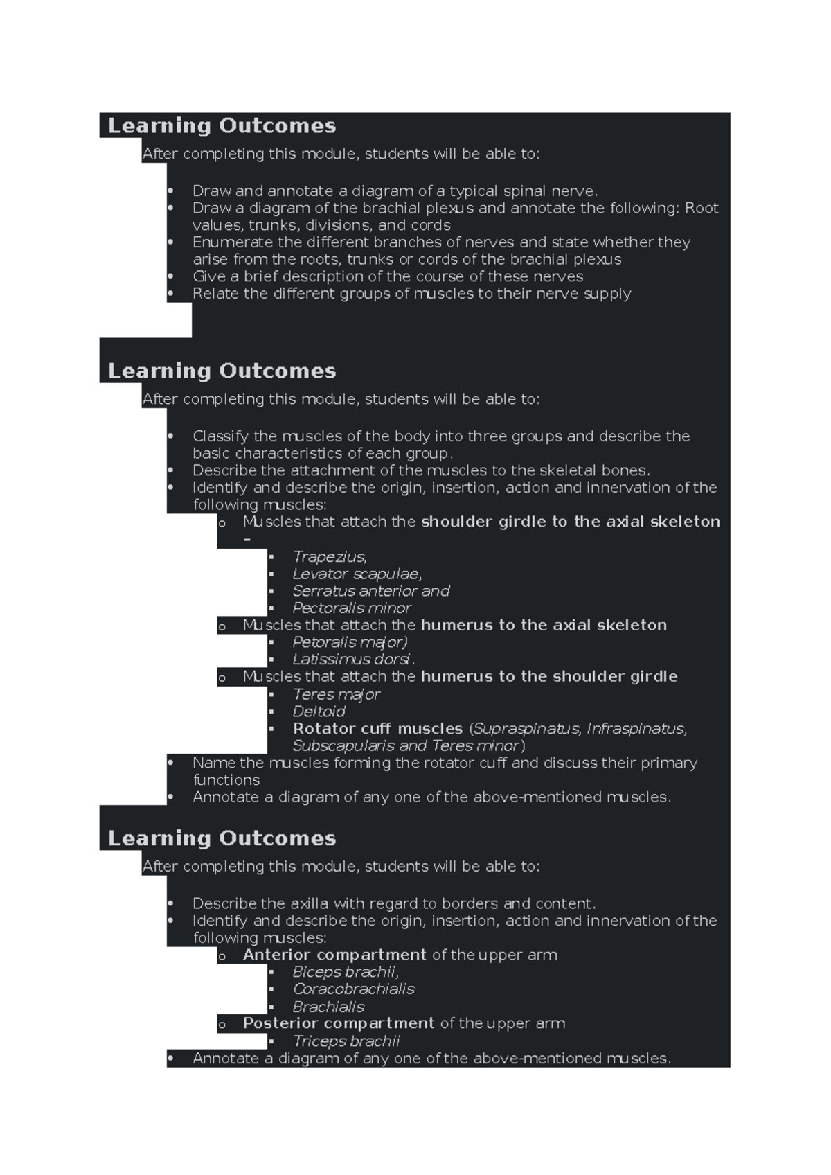 Learning Outcomes - Learning Outcomes After completing this module ...