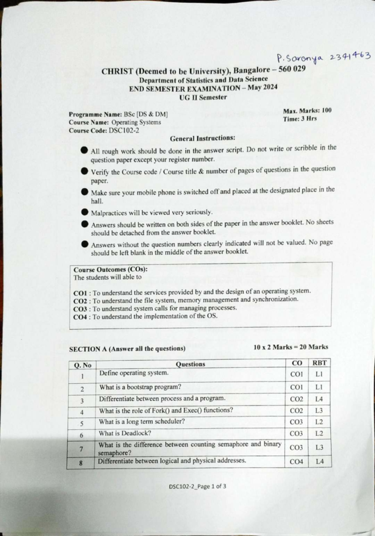 2024-End sem - This is last year End sem question Paper(1st year) - P ...