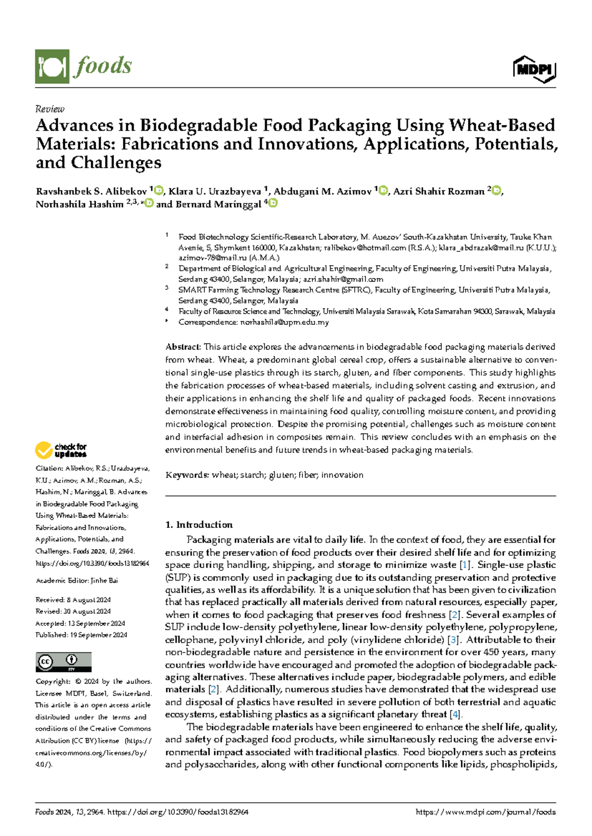 Advances in Biodegradable Food Packaging: Innovations and Challenges ...
