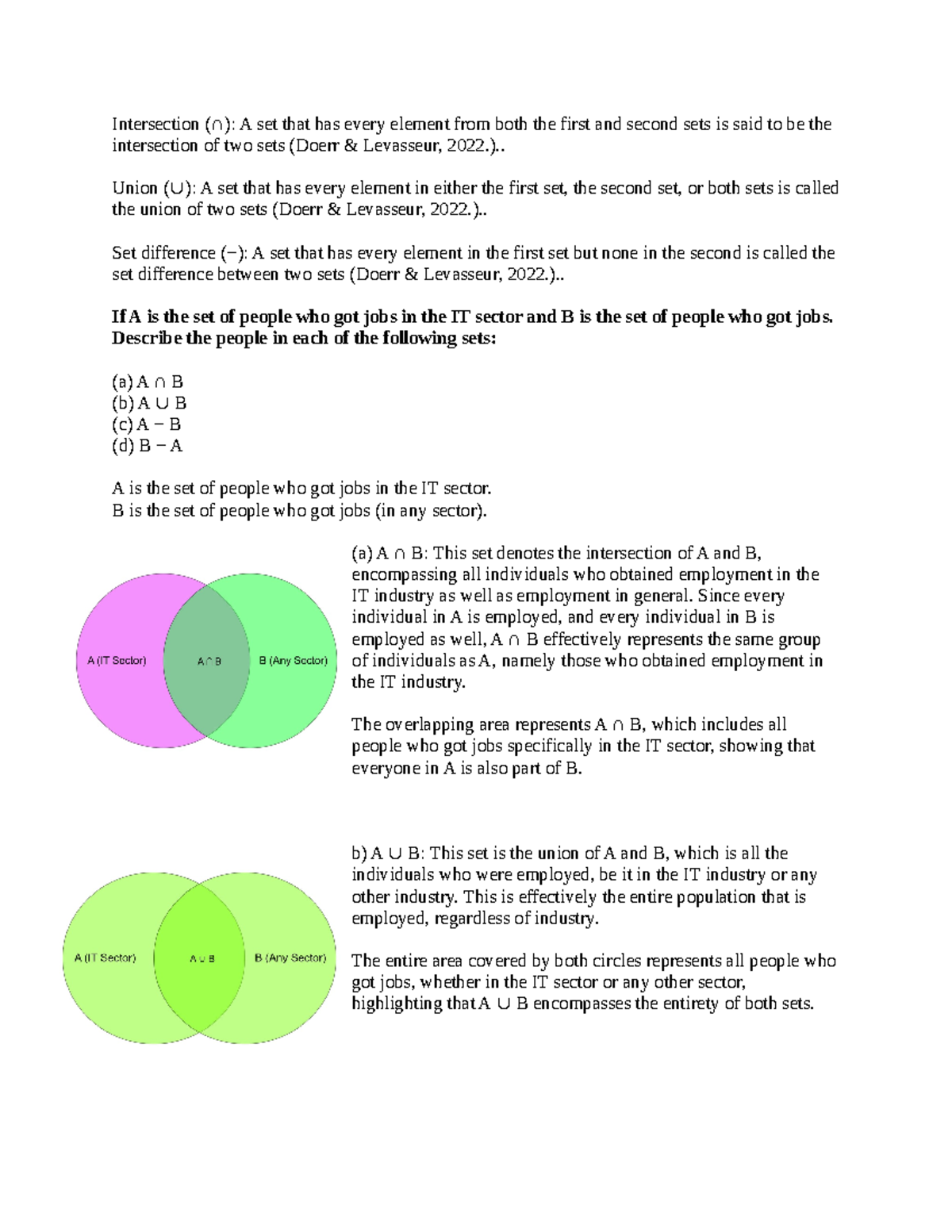 Math Assignment Unit 1: Set Theory Concepts and Employee Benefits ...