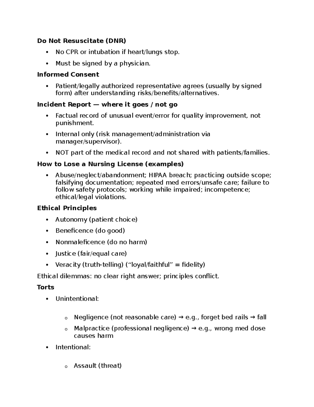 EXAM 1: Key Concepts for Nursing Ethics and Patient Care - Studocu