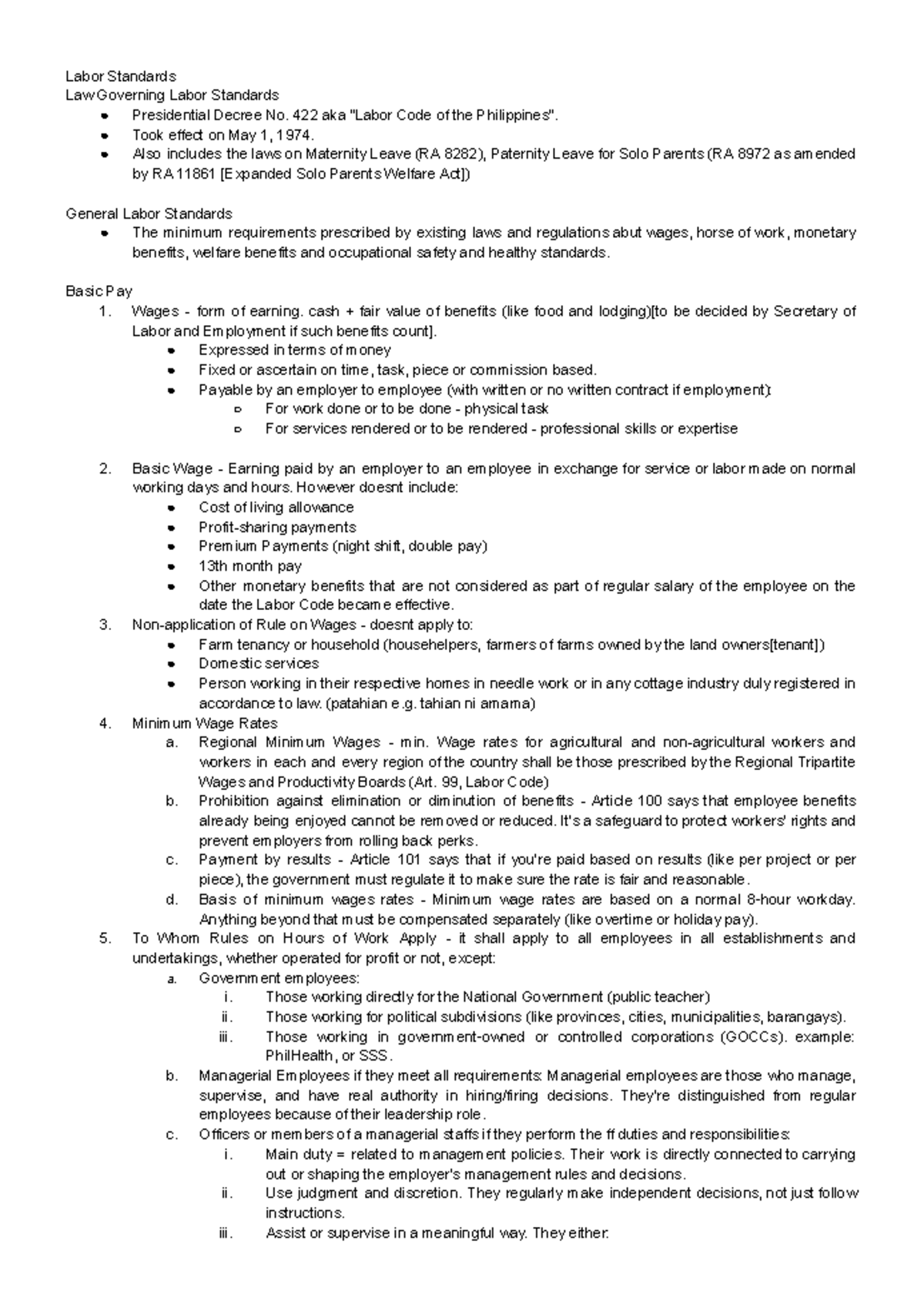 Labor Standards Law Overview: Presidential Decree No. 422 & Related ...