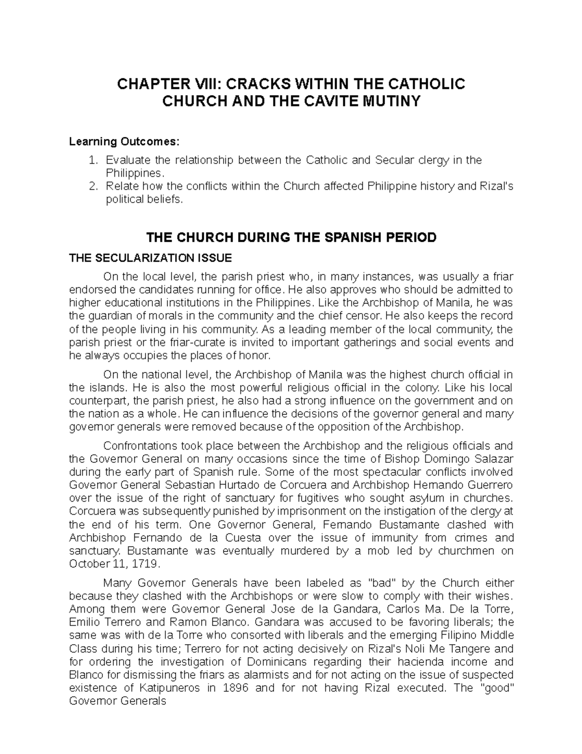 Chapter 8 - CHAPTER VIII: CRACKS WITHIN THE CATHOLIC CHURCH AND THE ...