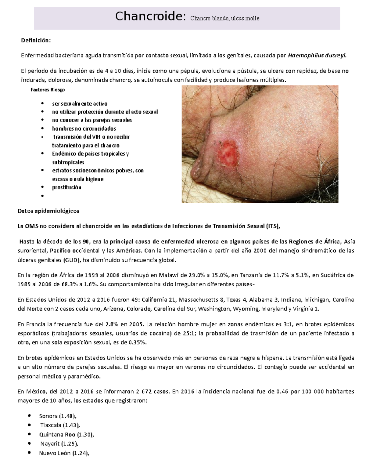 Haemophilus Ducreyi Ulcera Molle