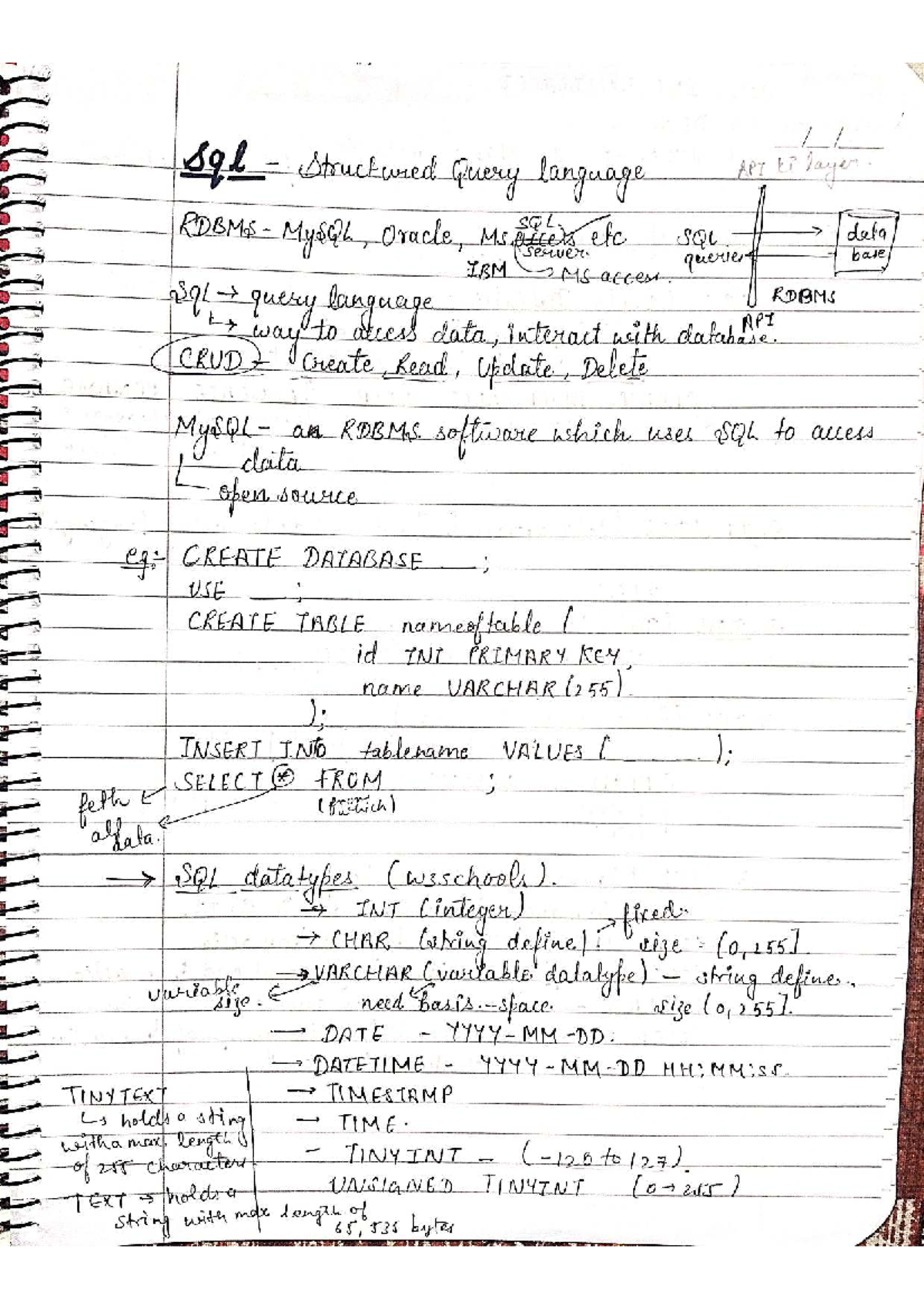 SQL Notes for MLMXWL Course: DDL and DML Operations - Studocu