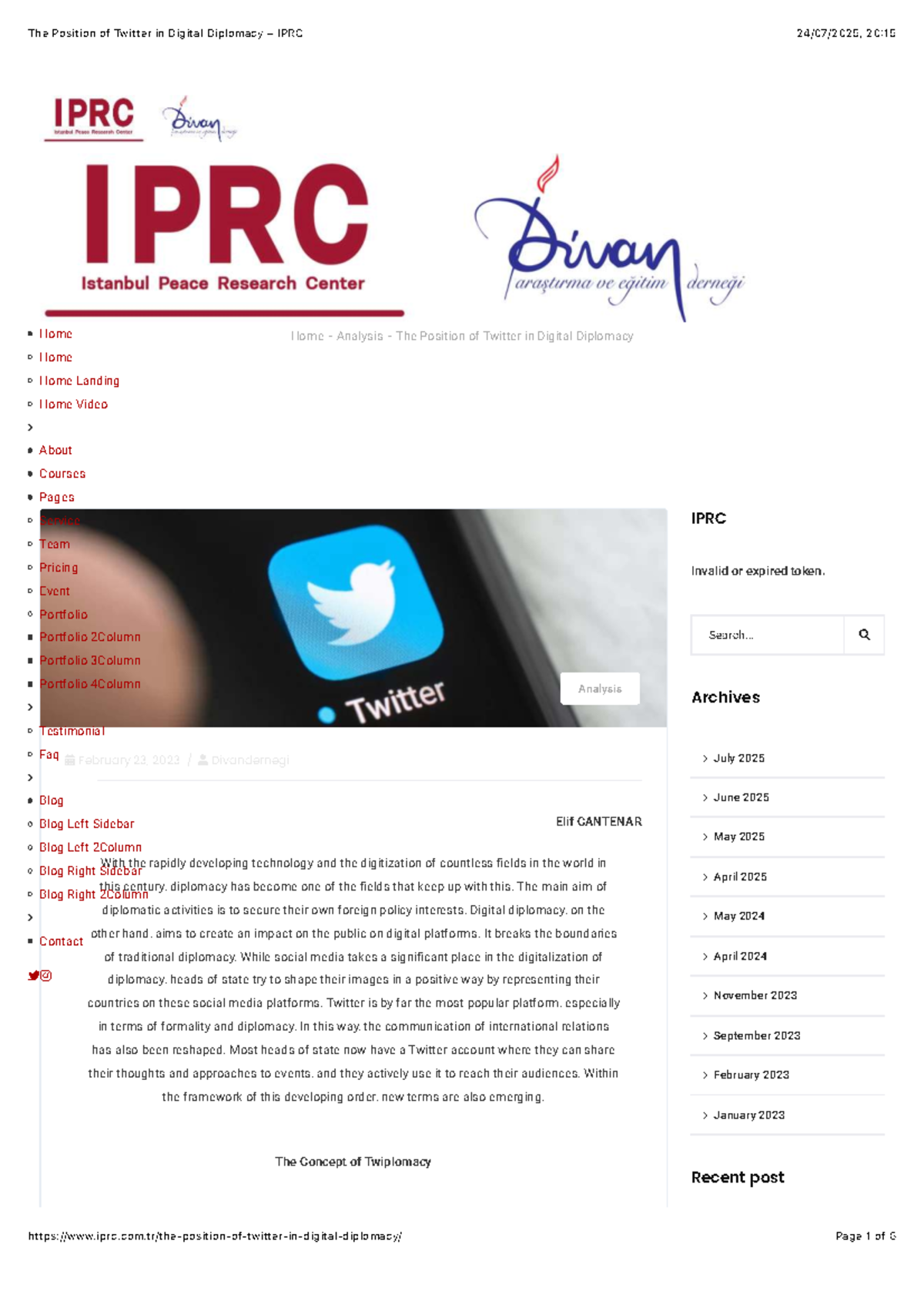 The Role of Twitter in Digital Diplomacy: IPRC 20:15 Analysis - Studocu