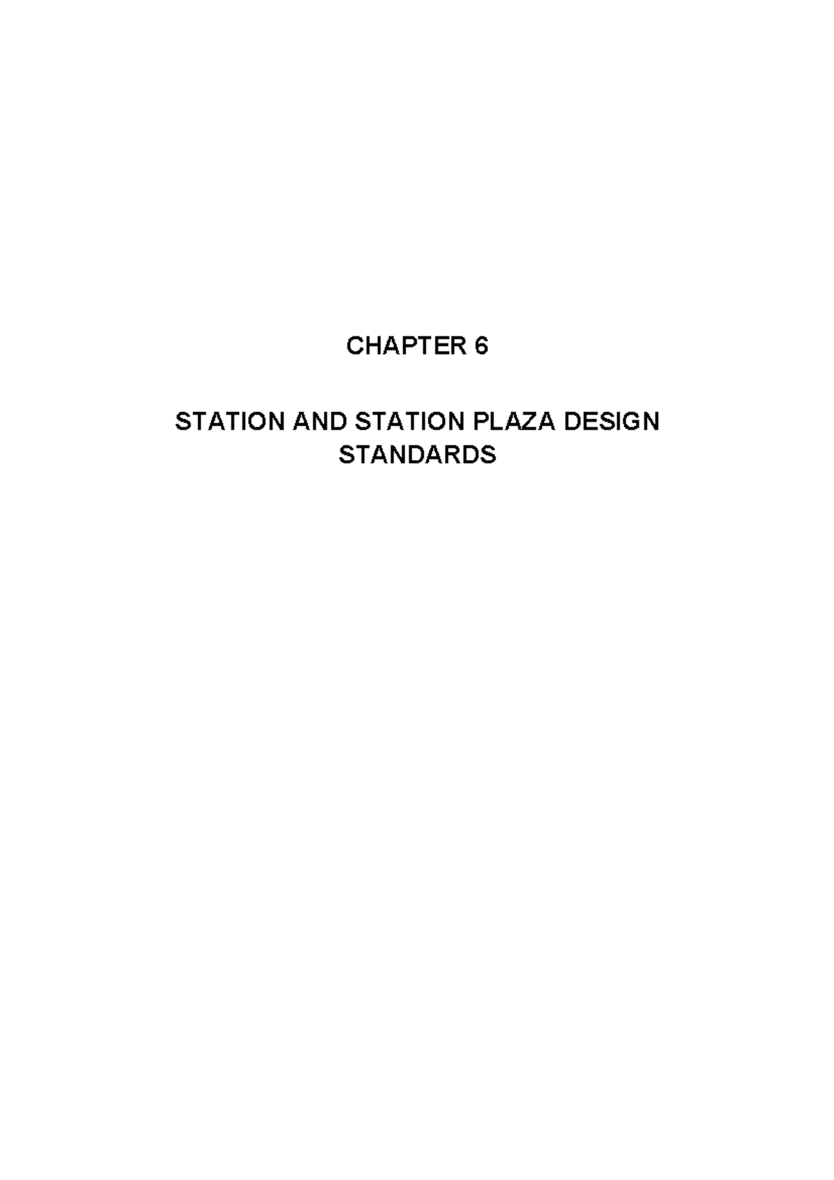 **Station and Plaza Design Standards for Metro Manila - Chapter 6 ...