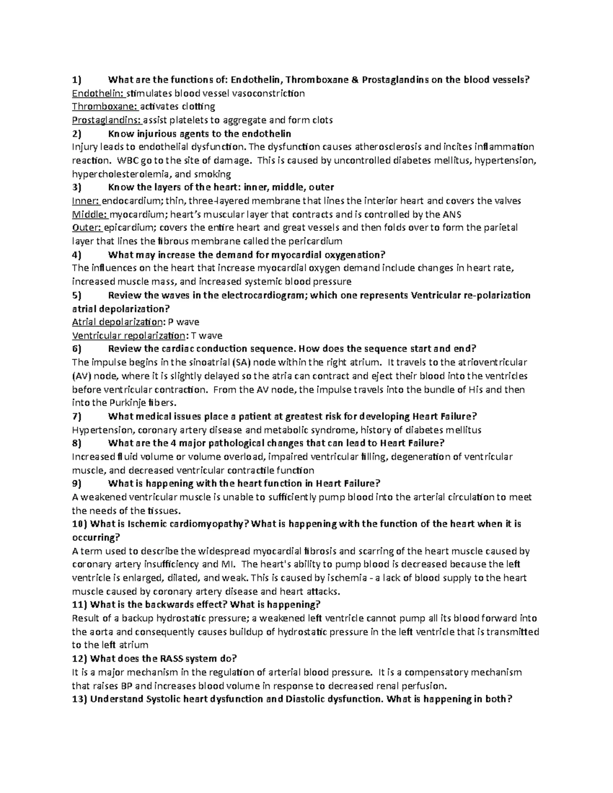 Patho 202 Exam 2 Study Guide: Cardiovascular System Focus Review - Studocu