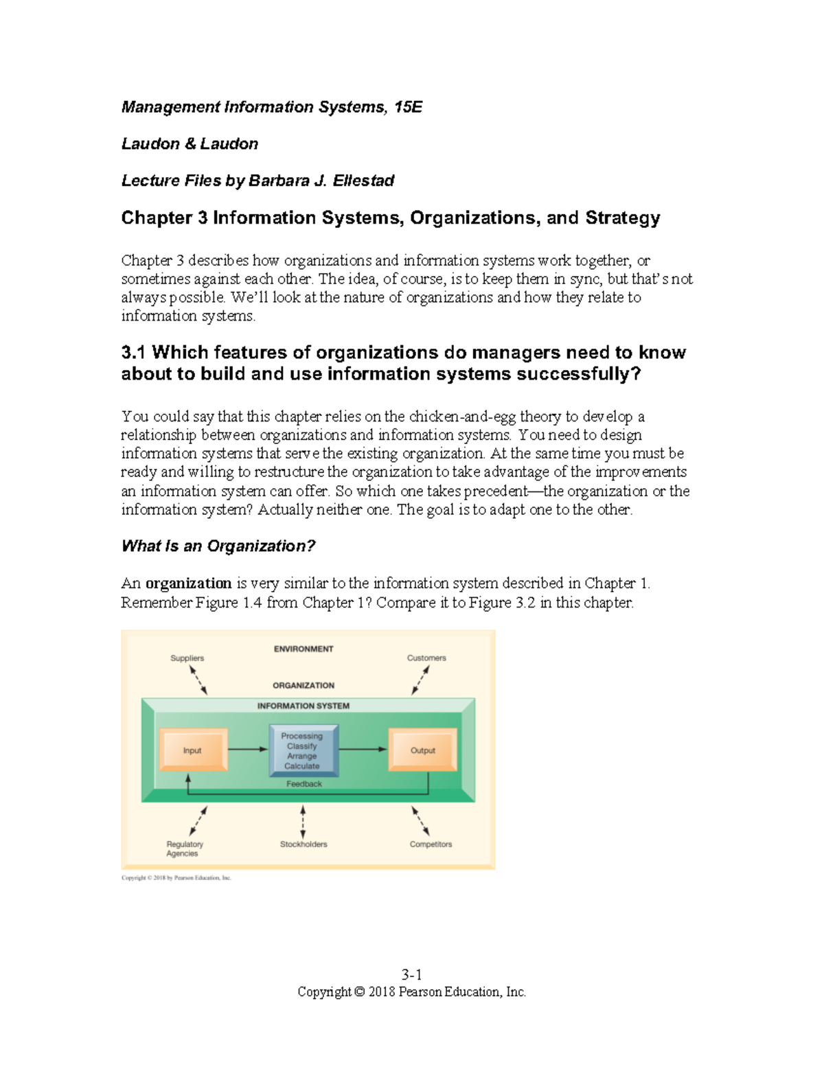 MIS L03 Lecture Notes - Chapter 3: Organizations & Info Systems Integration - Document Preview