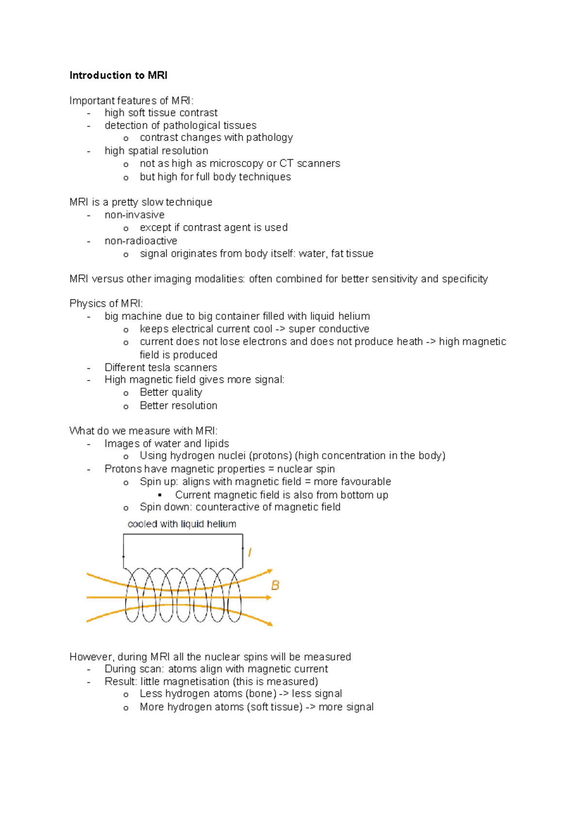MRI Lecture Notes: Key Concepts and Techniques Explained - Studeersnel